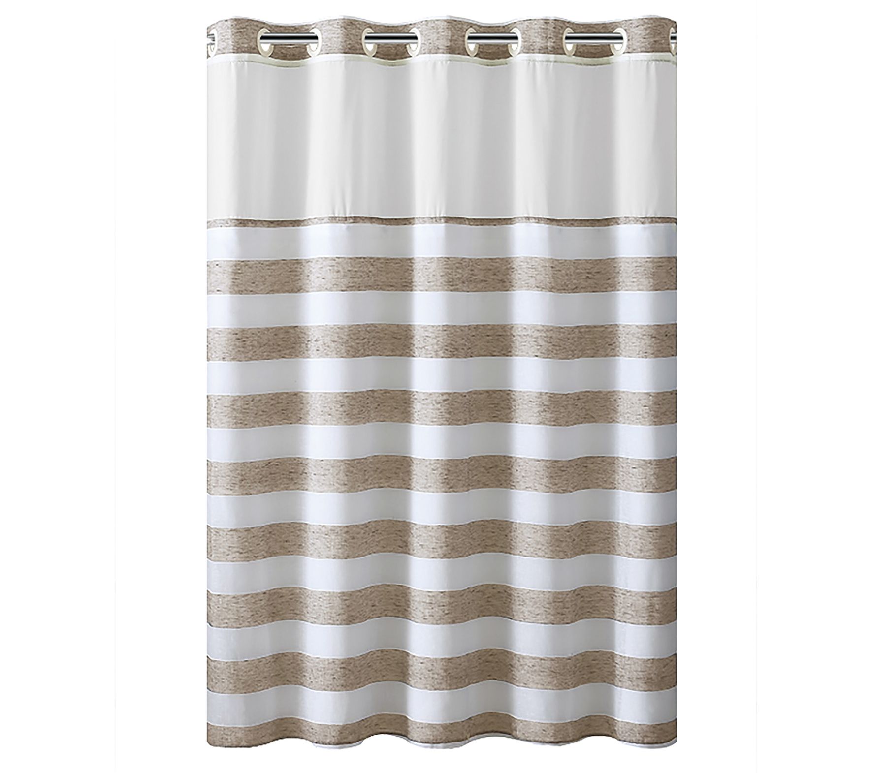 Hookless Yarn Dye Stripe Shower Curtain with Fabric Liner - QVC.com