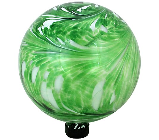 Northlight Green and White Swirl Gazing Ball