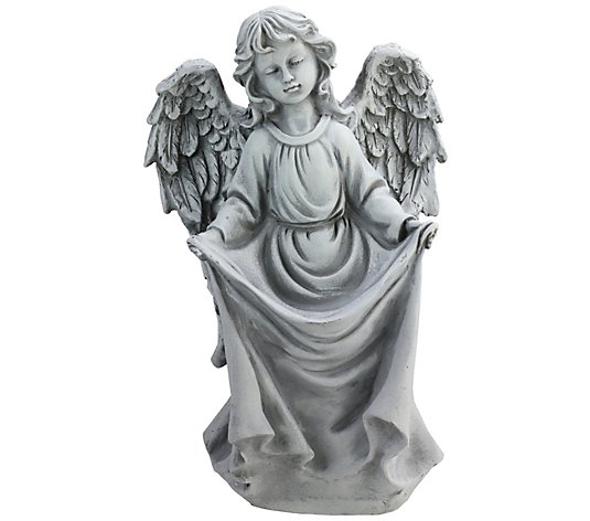Northlight Stone Gray Angel Bird Feeder Statue