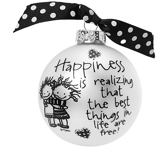 "Happiness Is" Glass Ornament Inspired by Marci