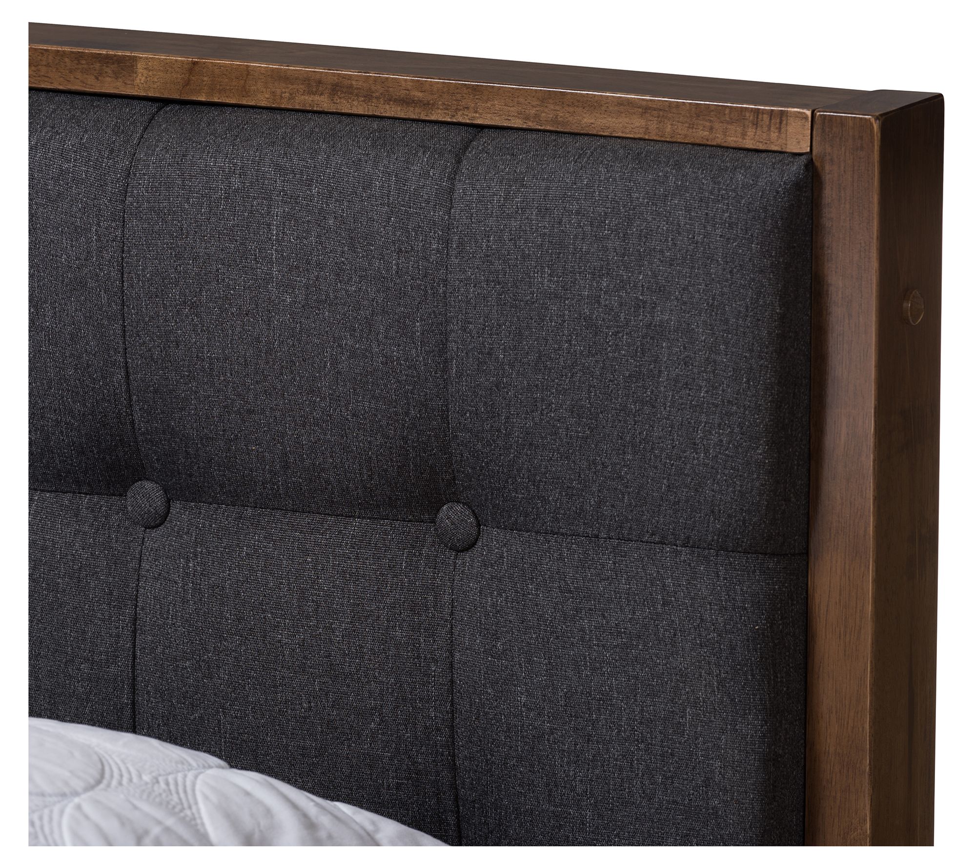 Jupiter Mid-Century Modern Fabric Upholstered Platform Bed