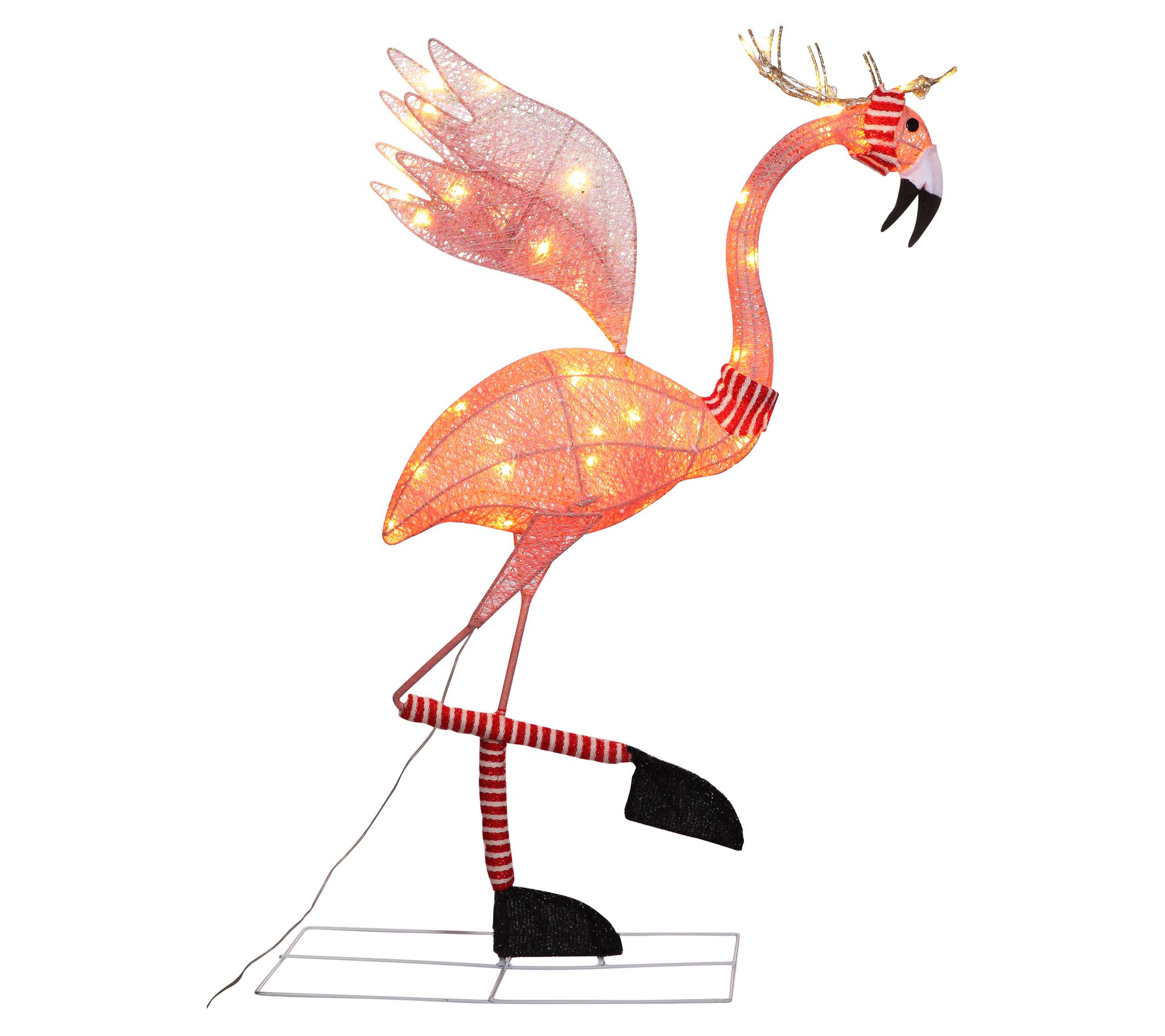 Haute Decor 42" Pre-Lit Reindeer Flamingo