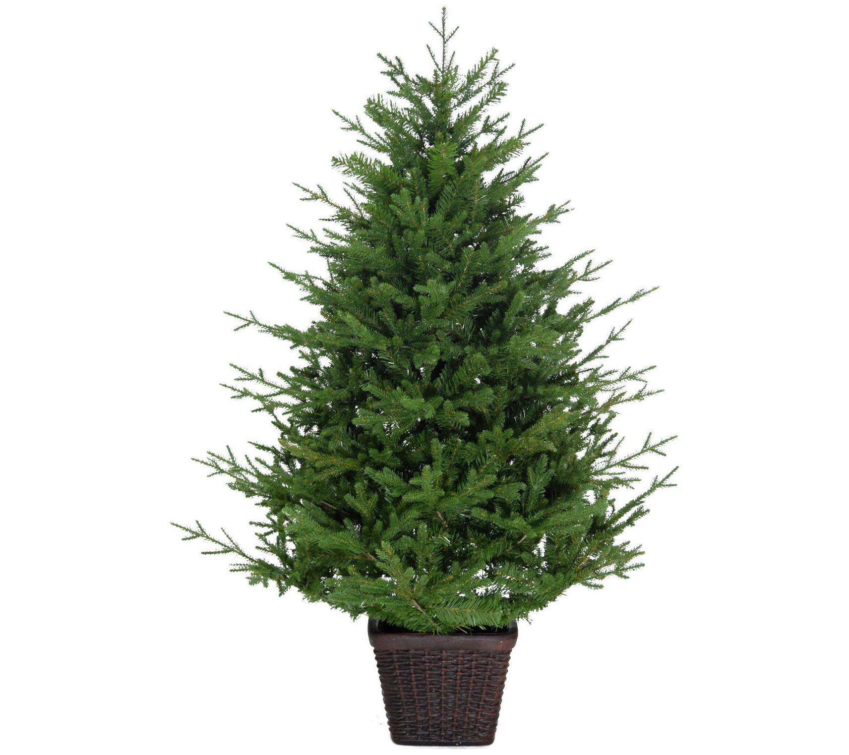 4 Foot Prelit Indoor/Outdoor Shimmering Frosted Pine Potted Tree with –  Haute Decor