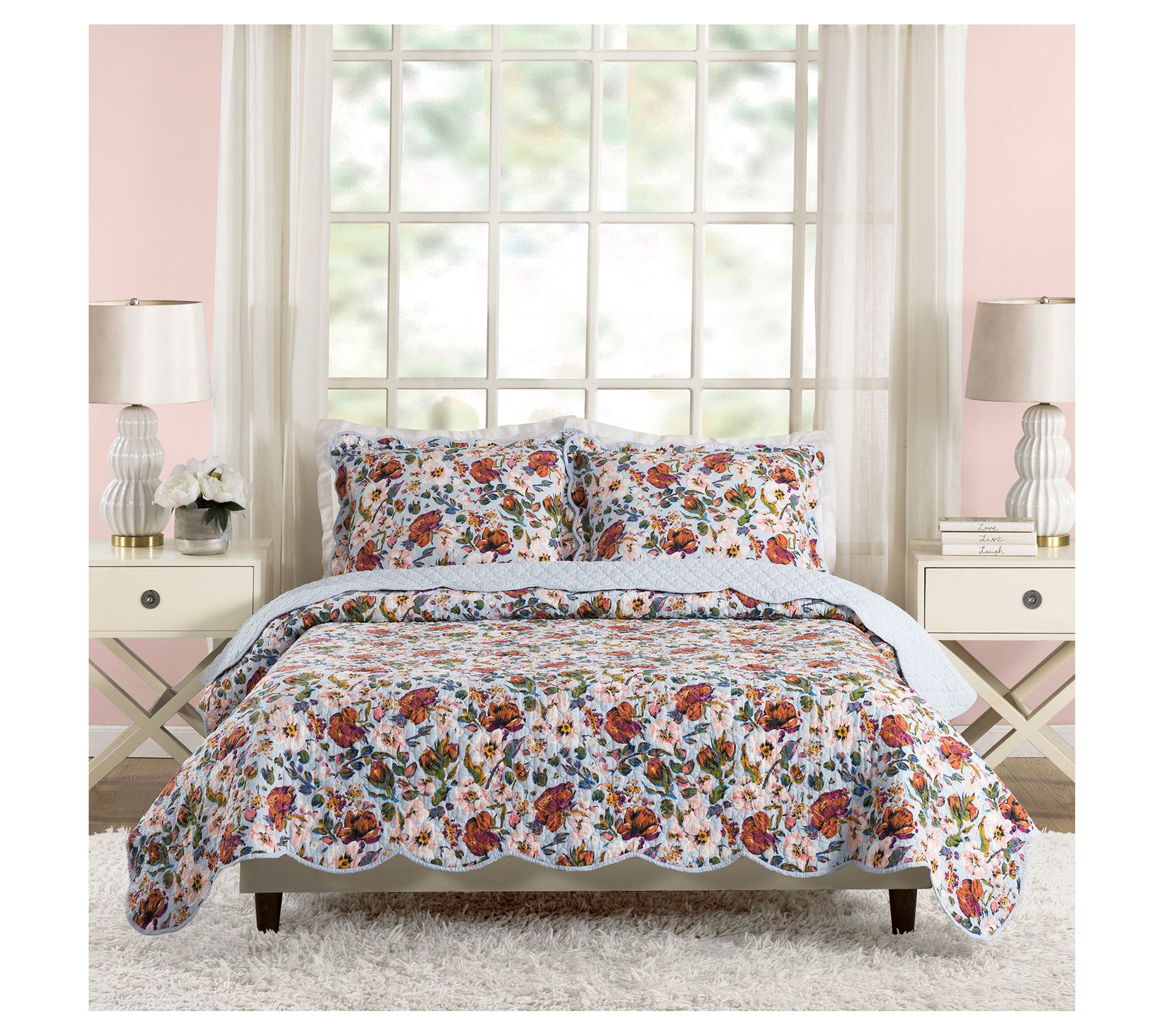 Vera Bradley Sea Air Floral King Quilt Set 3pc
