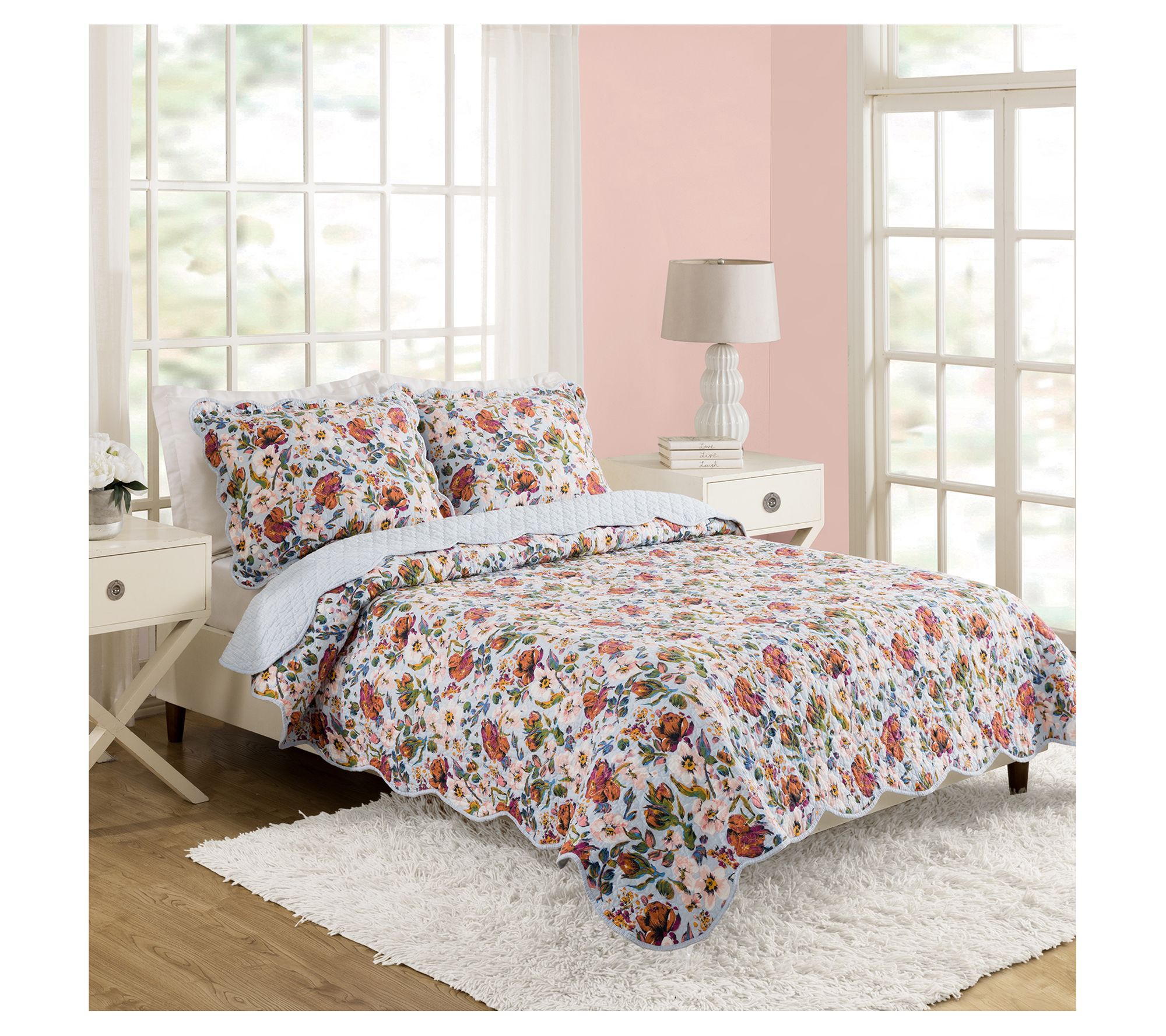 Vera Bradley Sea Air Floral King Quilt Set 3pc
