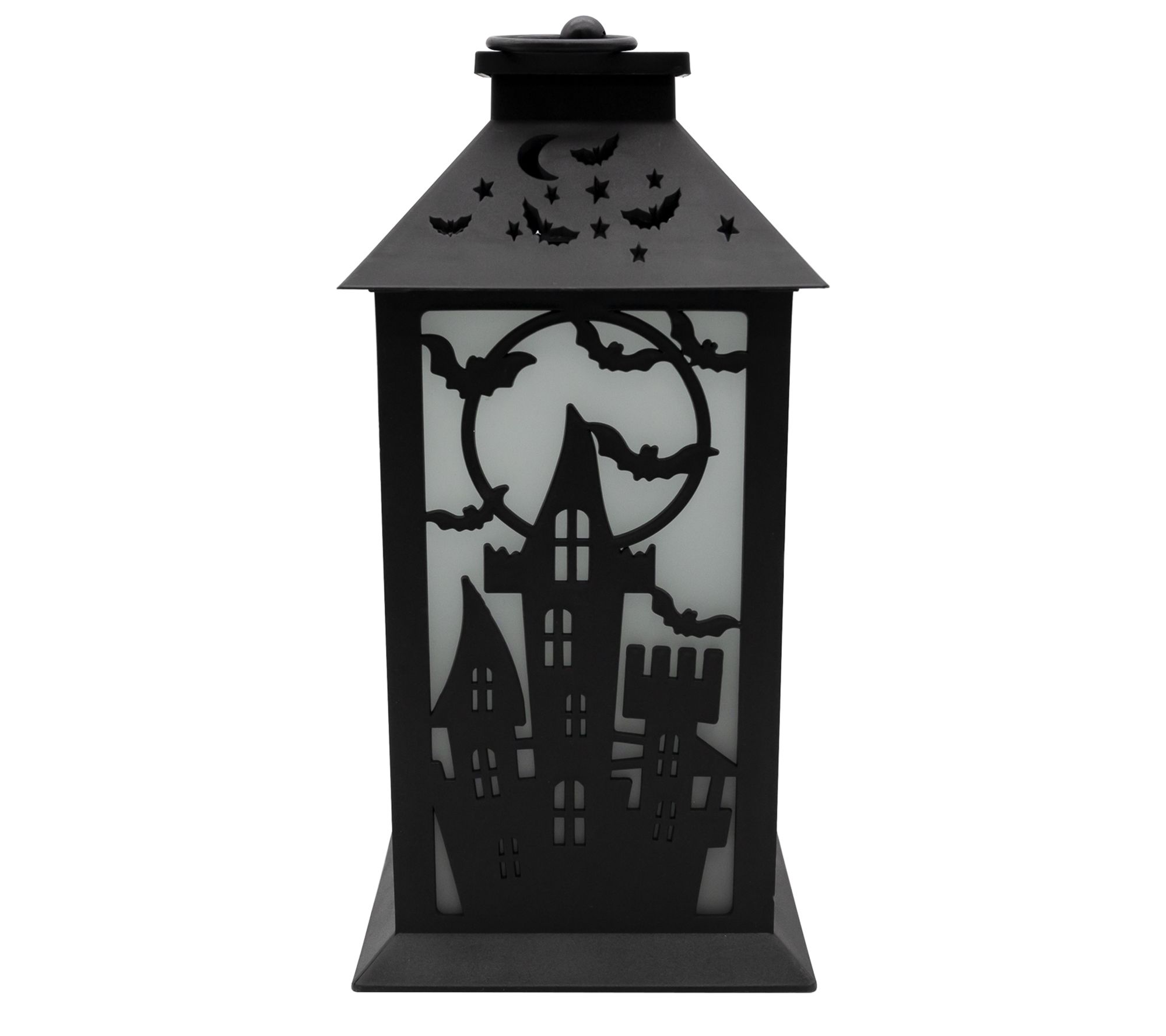 Black Metal Battery Operated LED Lantern - Foreside Home & Garden