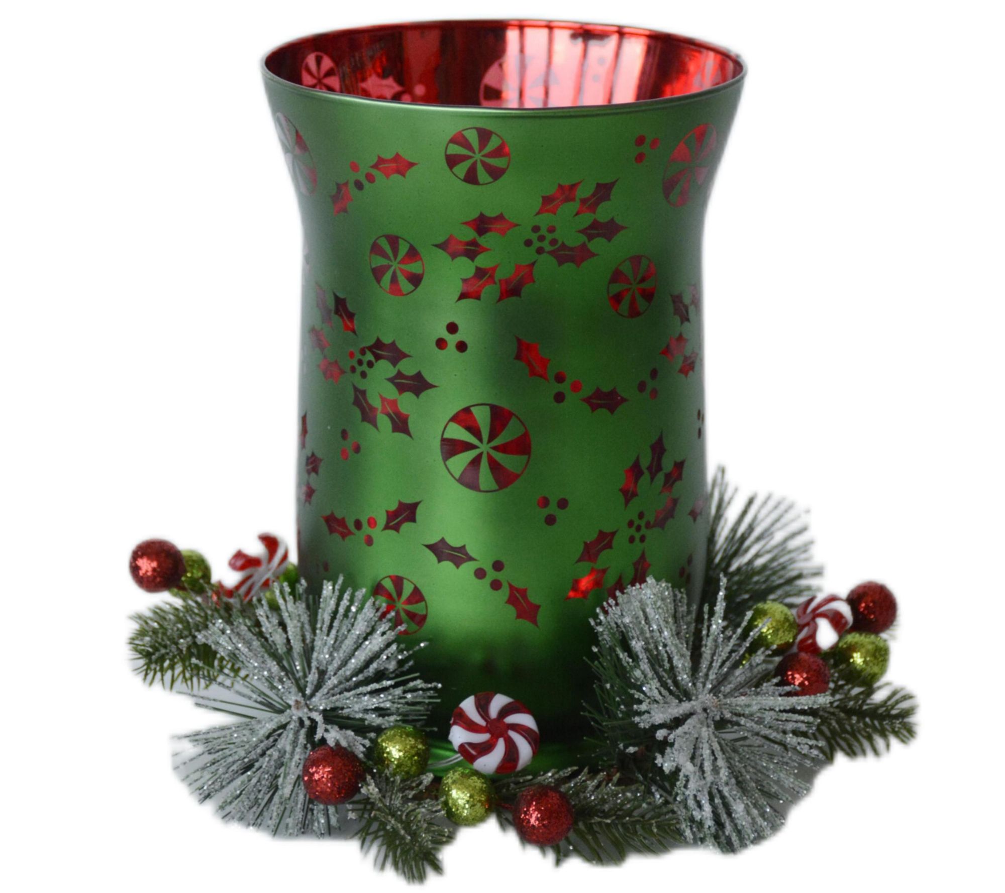 Temp-tations 8" Hurricane with Decorative Ring & Fairy Lights