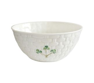 Belleek Pottery Shamrock 6" Bowl