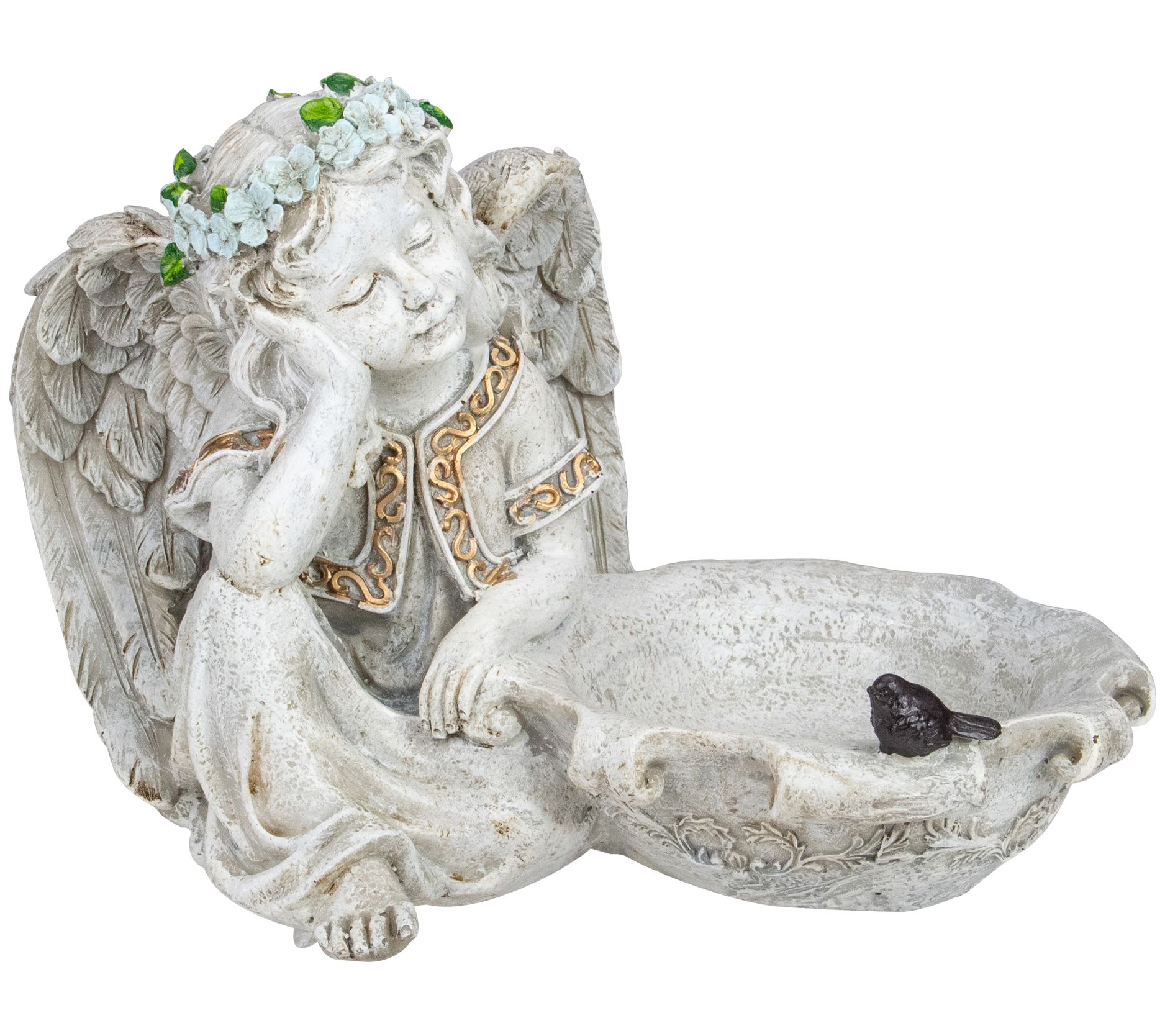 Northlight 12.25" Angel Bird Feeder Outdoor Gar den Statue