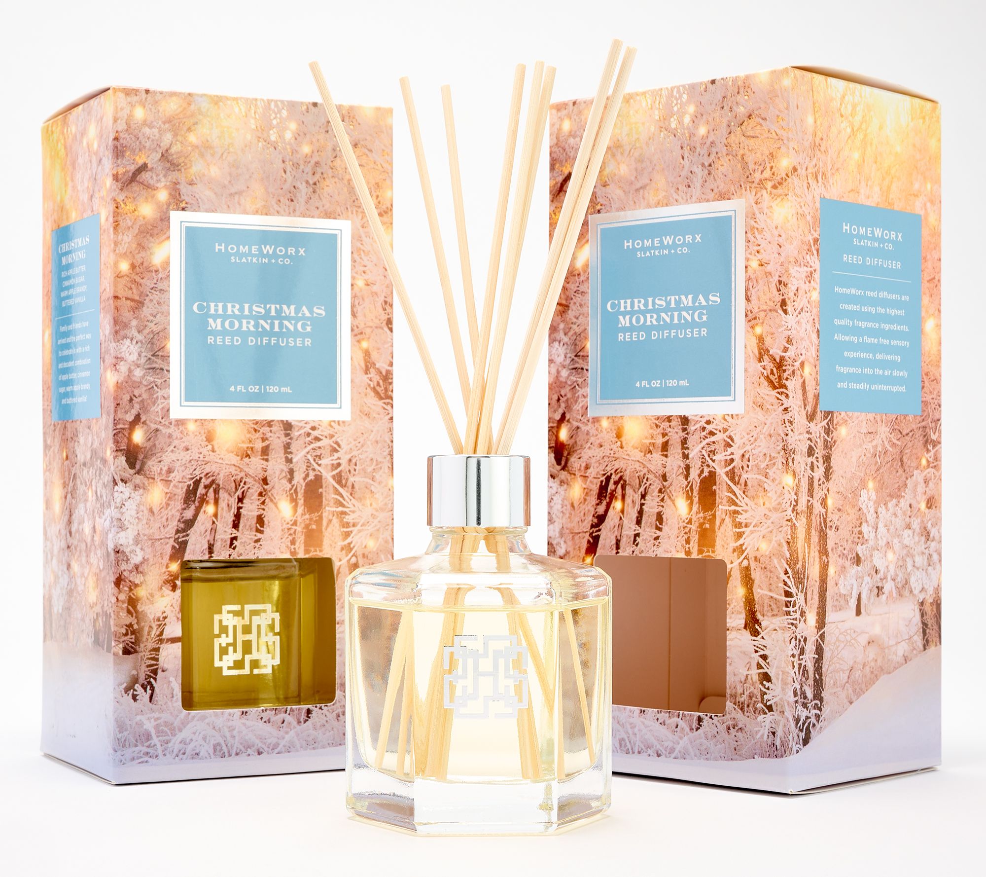 HomeWorx by Slatkin + Co. S/2 Christmas Morning Reed Diffusers
