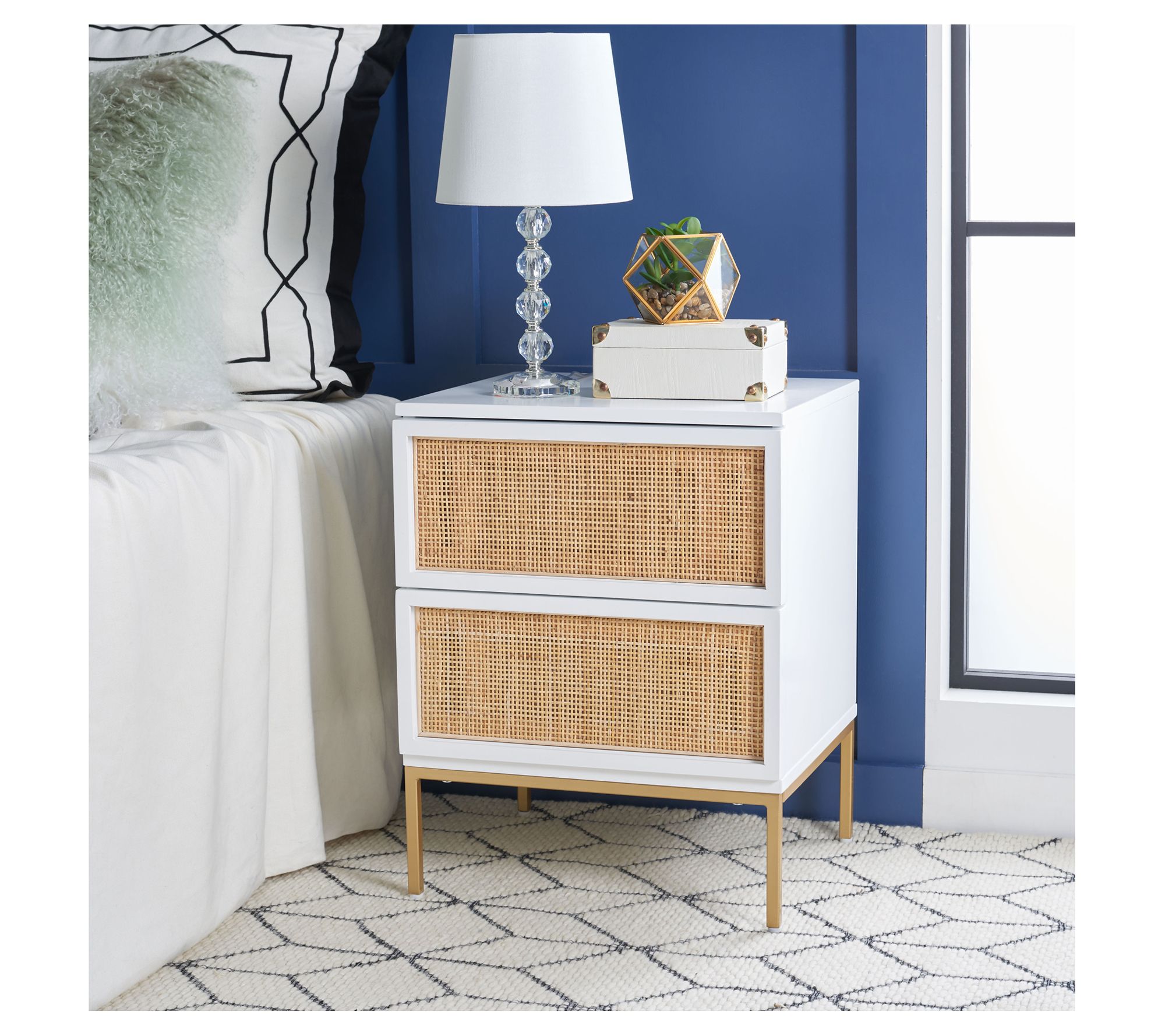 Safavieh Zadie 2Drawer Rattan Nightstand