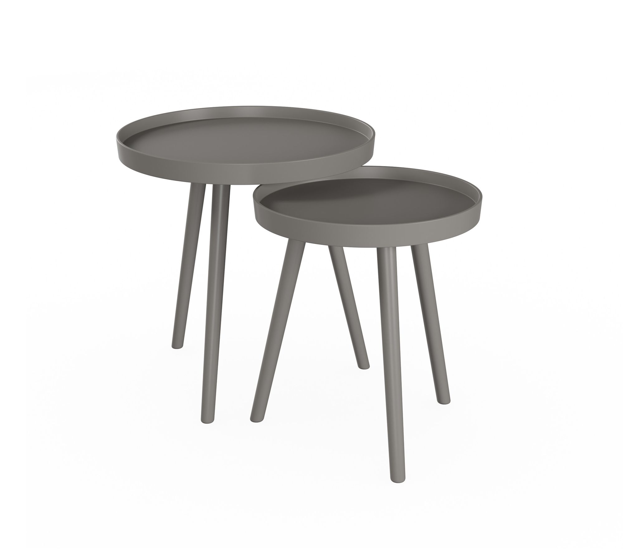 Lavish Home 2 Nesting End Tables Round Mid-Century Modern