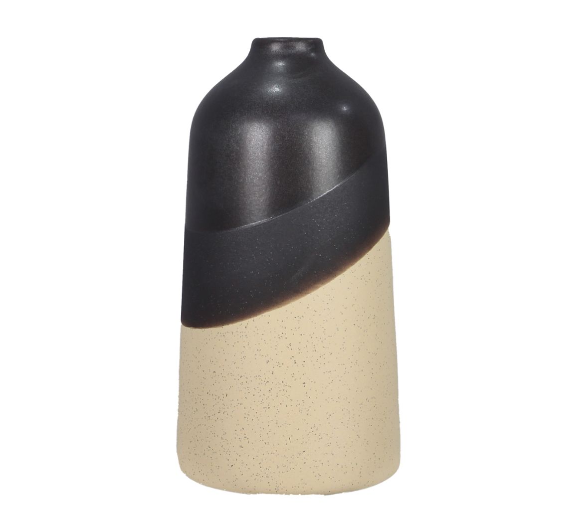 Young's Tapered Ceramic Black Dipped Vase