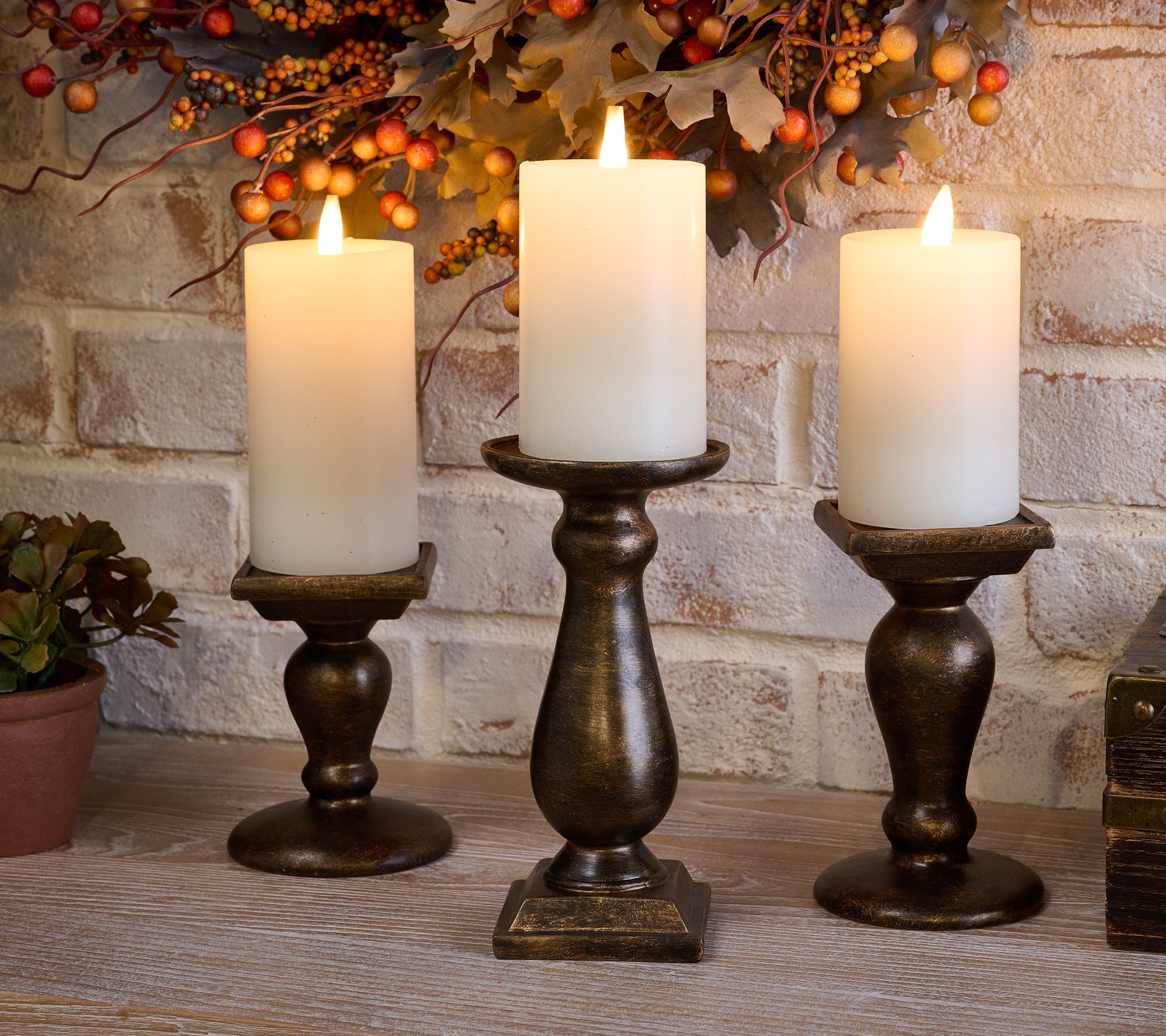  ShWk 8/4 S/3 Flippable Pedestal Candle Holders by Valerie