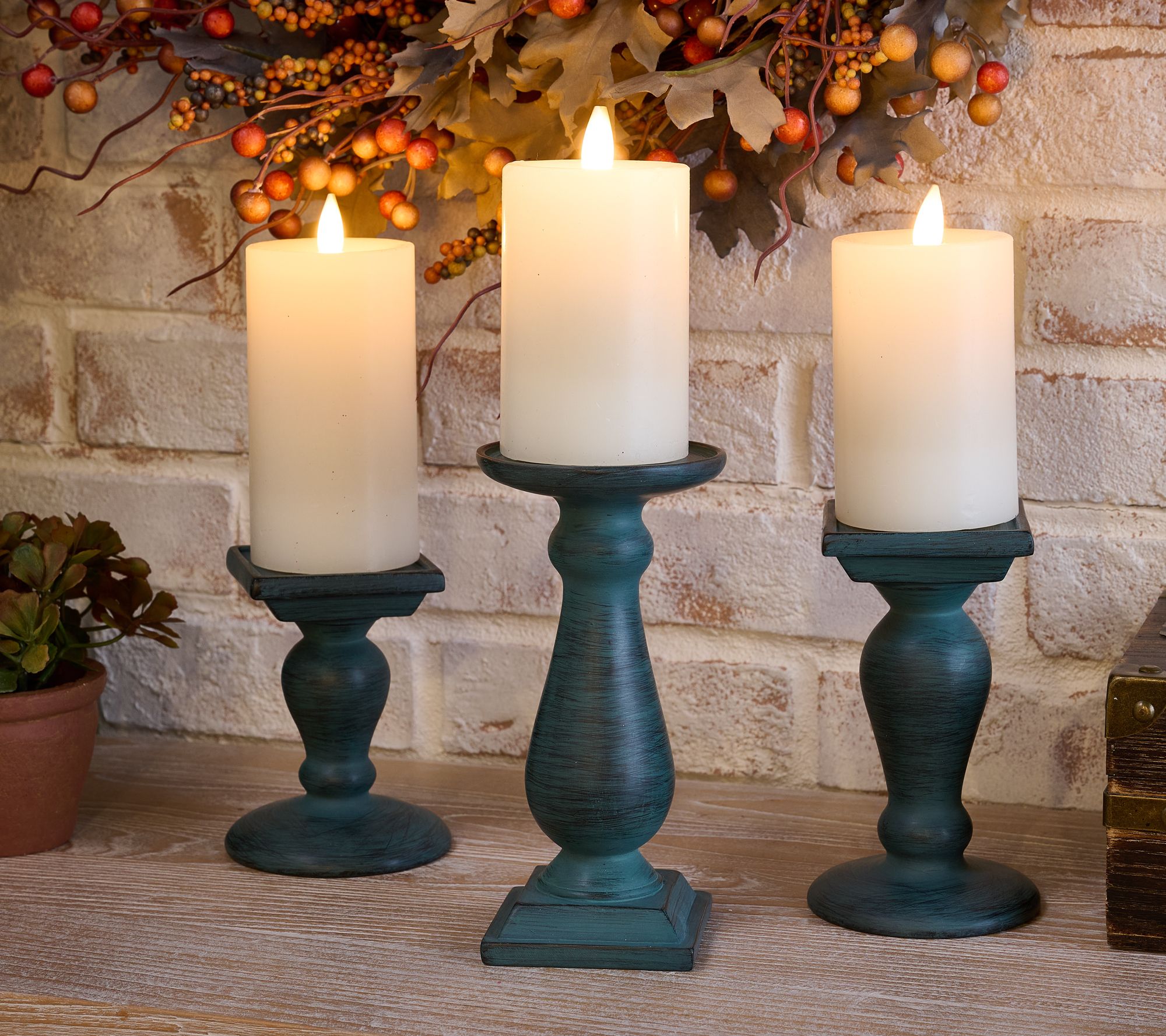 ShWk 8/4 S/3 Flippable Pedestal Candle Holders by Valerie