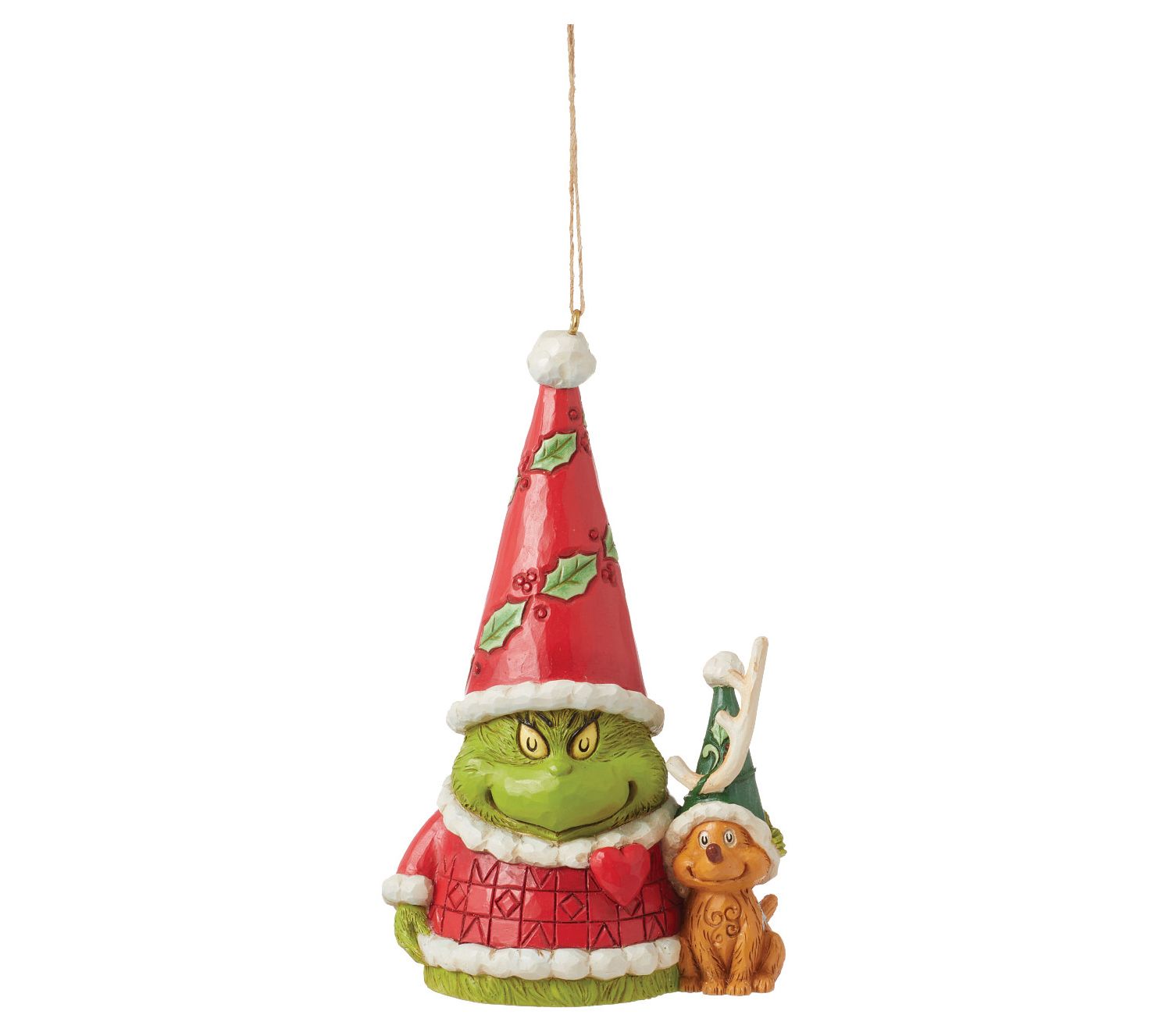 Grinch by Jim Shore Grinch Gnome with Max Handing Ornament