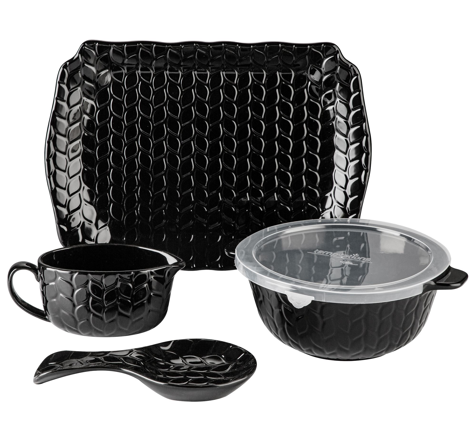 Temp-tations Carved Willow 4-Piece Entertaining Essentials Set