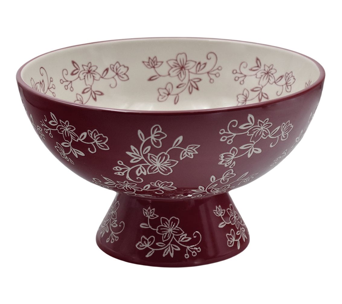 Temp-tations Floral Lace 3-qt Pedestal Bowl
