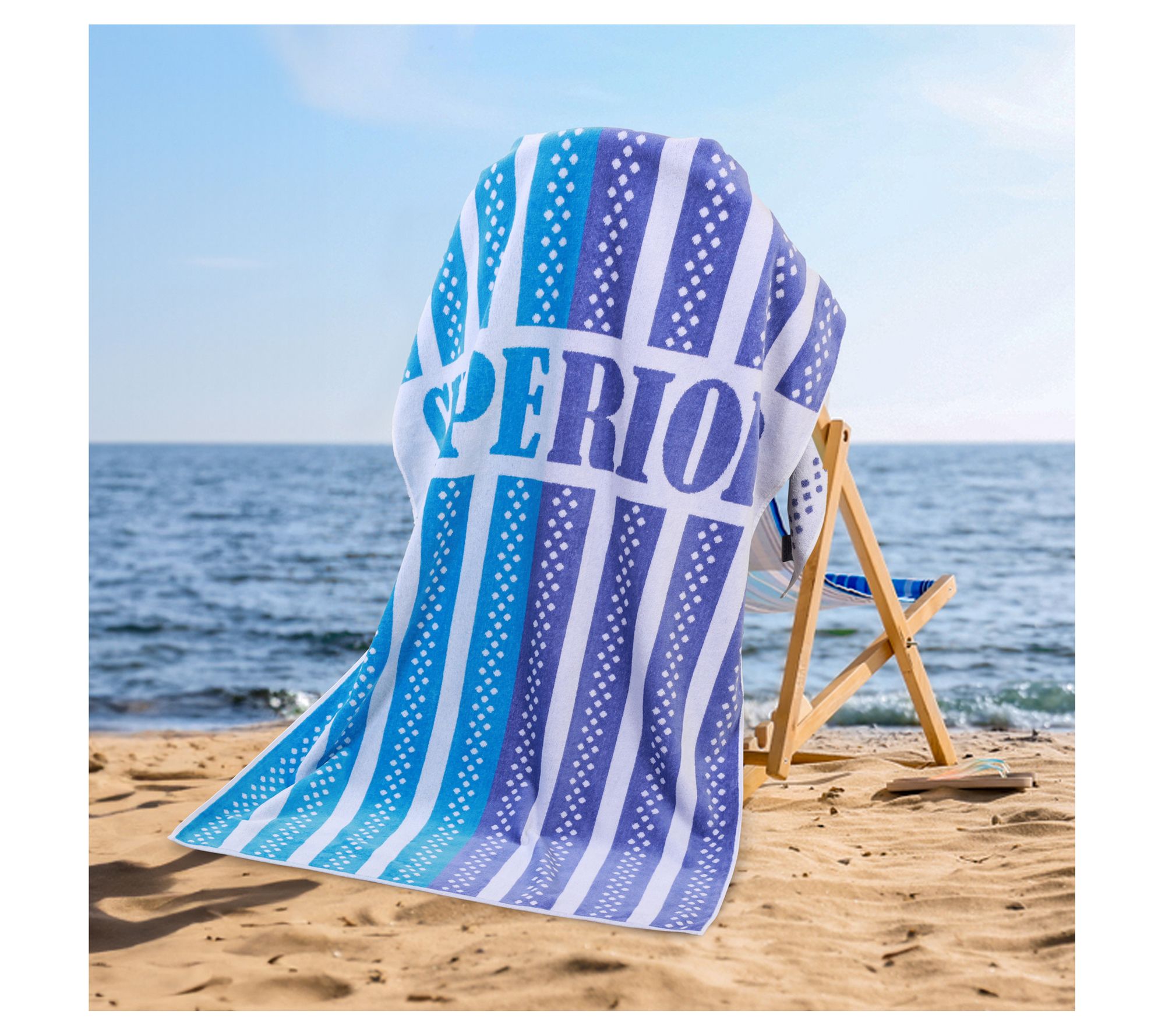 Superior Striped Cotton Oversized Beach Towel