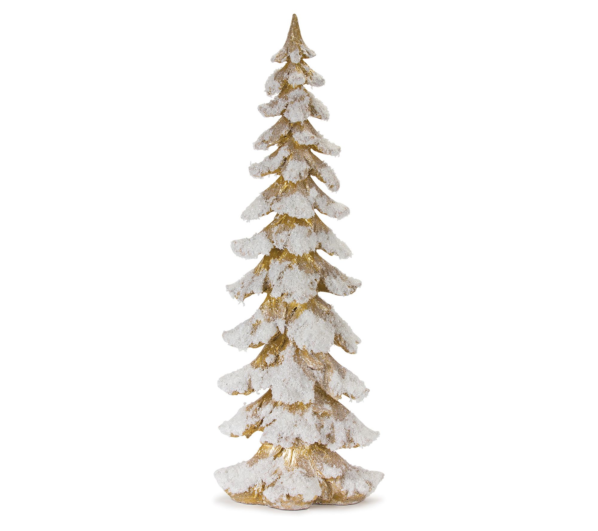 Melrose Gold Flocked Pine Tree 26"H