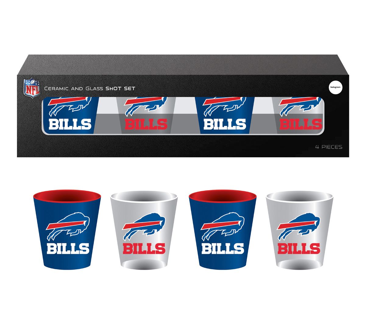 Evergreen 4-Piece 2oz. Shot Glass Gift Set withNFL Team Logo