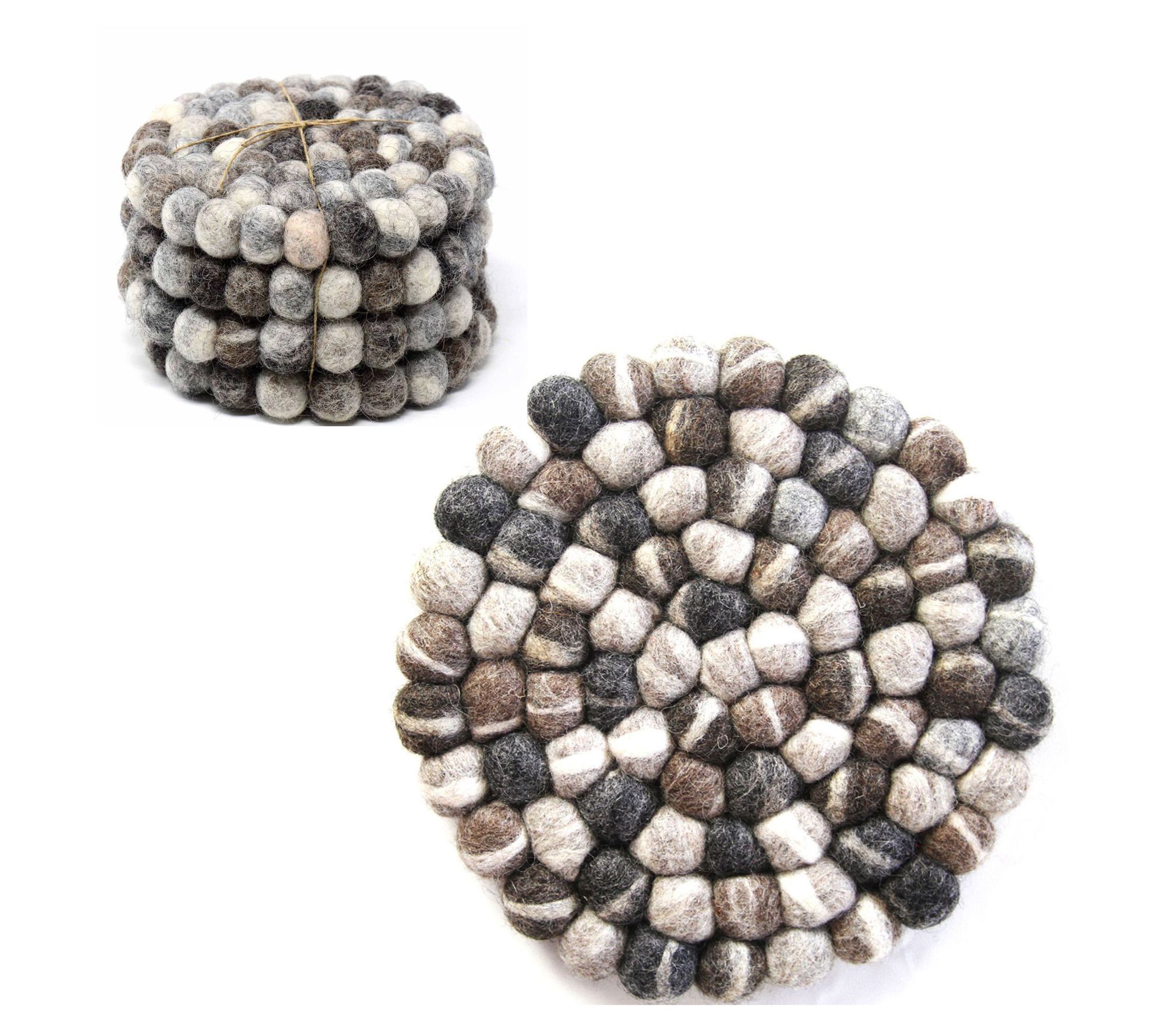 Global Crafts Handcrafted Felt Trivet & CoasterSet