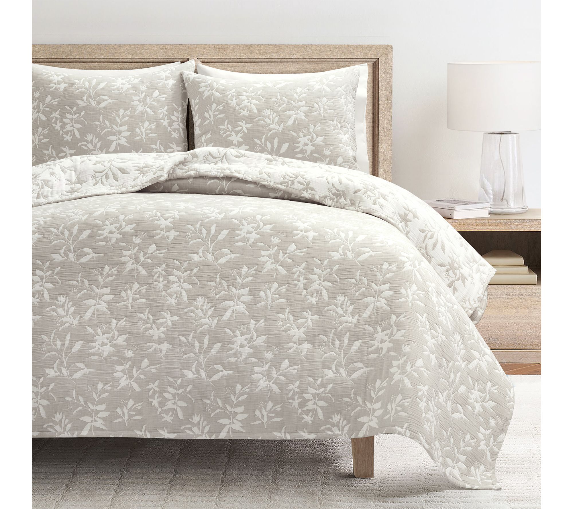 Lush Decor Floral Jacquard Matelasse Quilt 3-PcSet Full/Queen