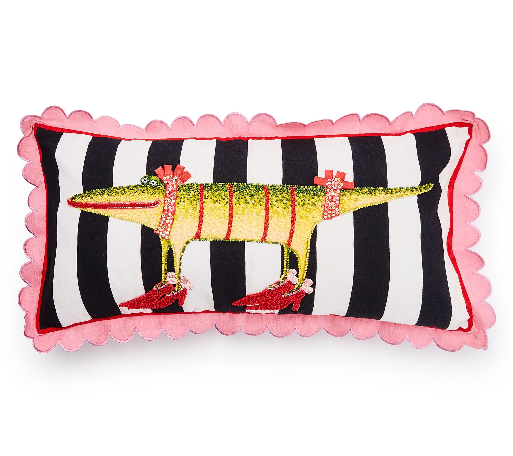 MacKenzie-Childs Gloria Alligator Striped Lumbar Throw Pillow