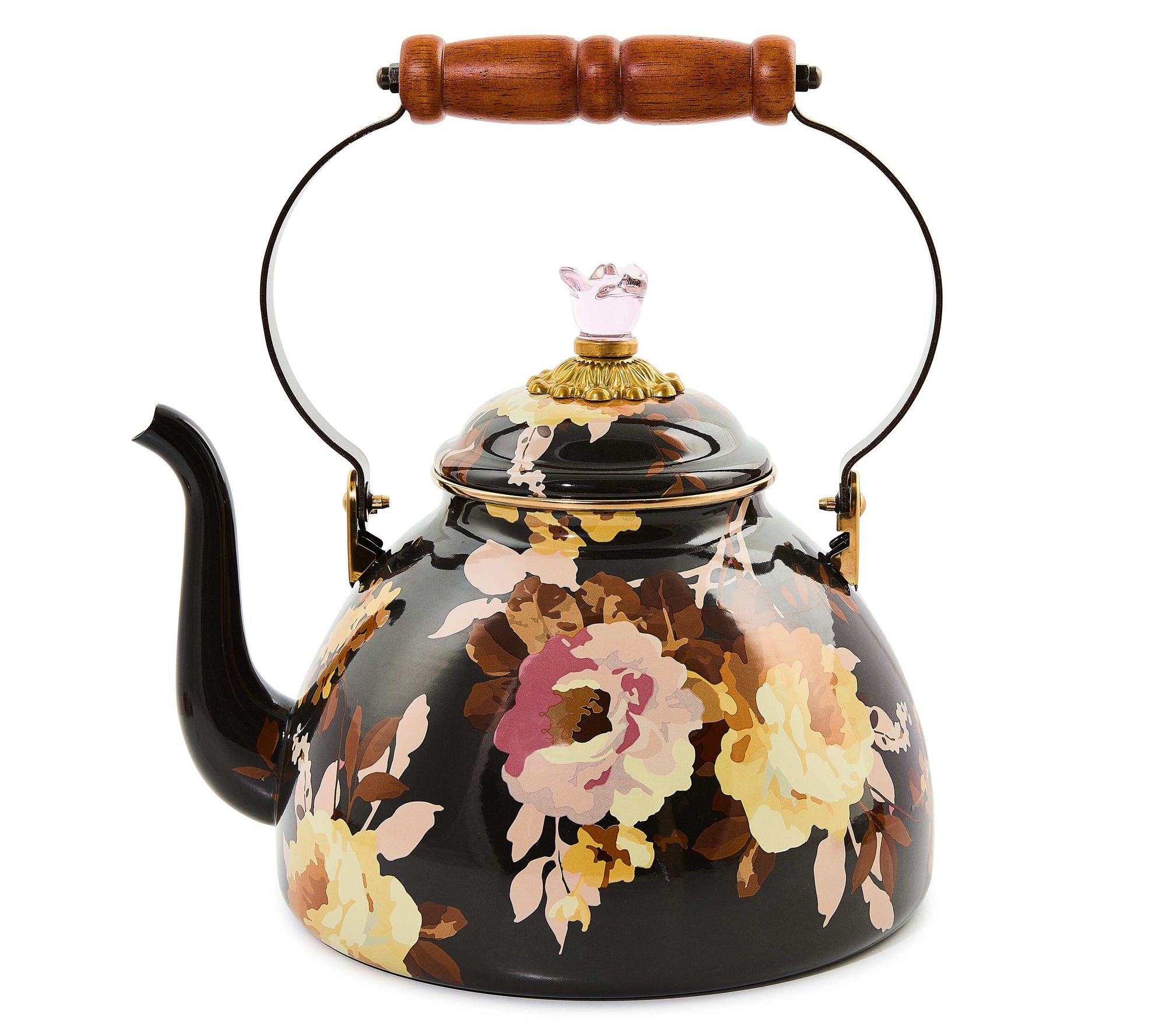 MacKenzie- Childs 3-Quart Wild Rose Enamel Tea Kettle