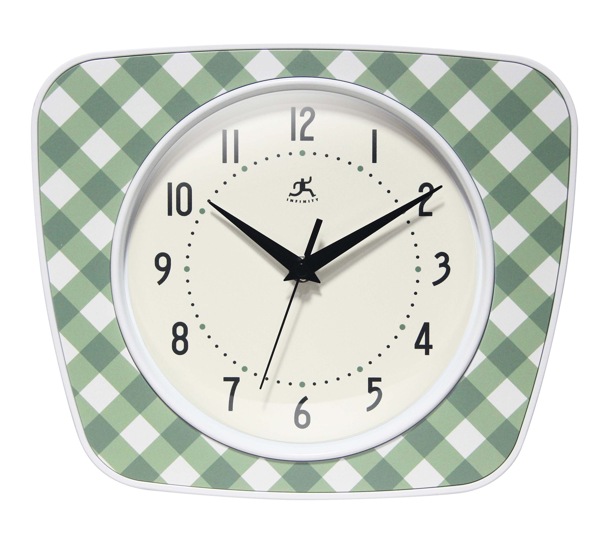 Infinity Instruments Plaid Trapezium Wall Clock"