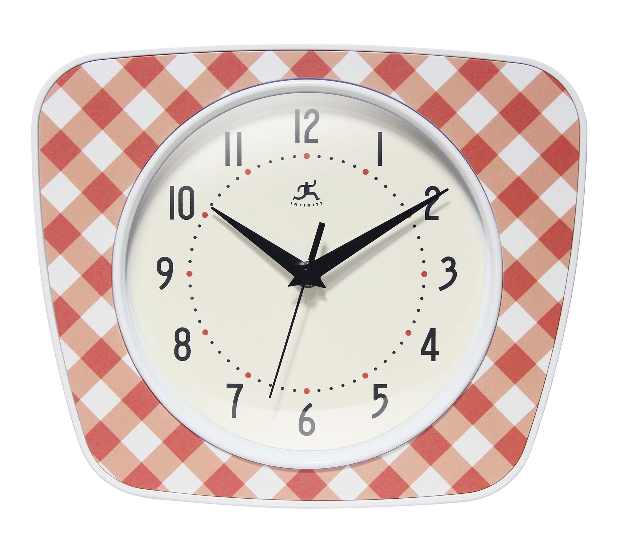 Infinity Instruments Plaid Trapezium Wall Clock"