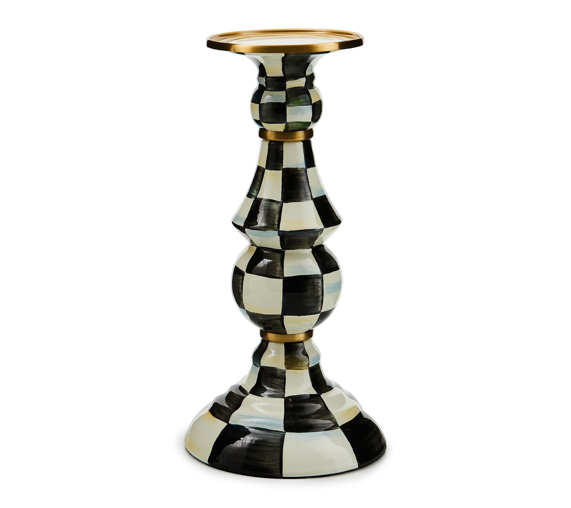MacKenzie-Childs Check Large Pillar Candlestick
