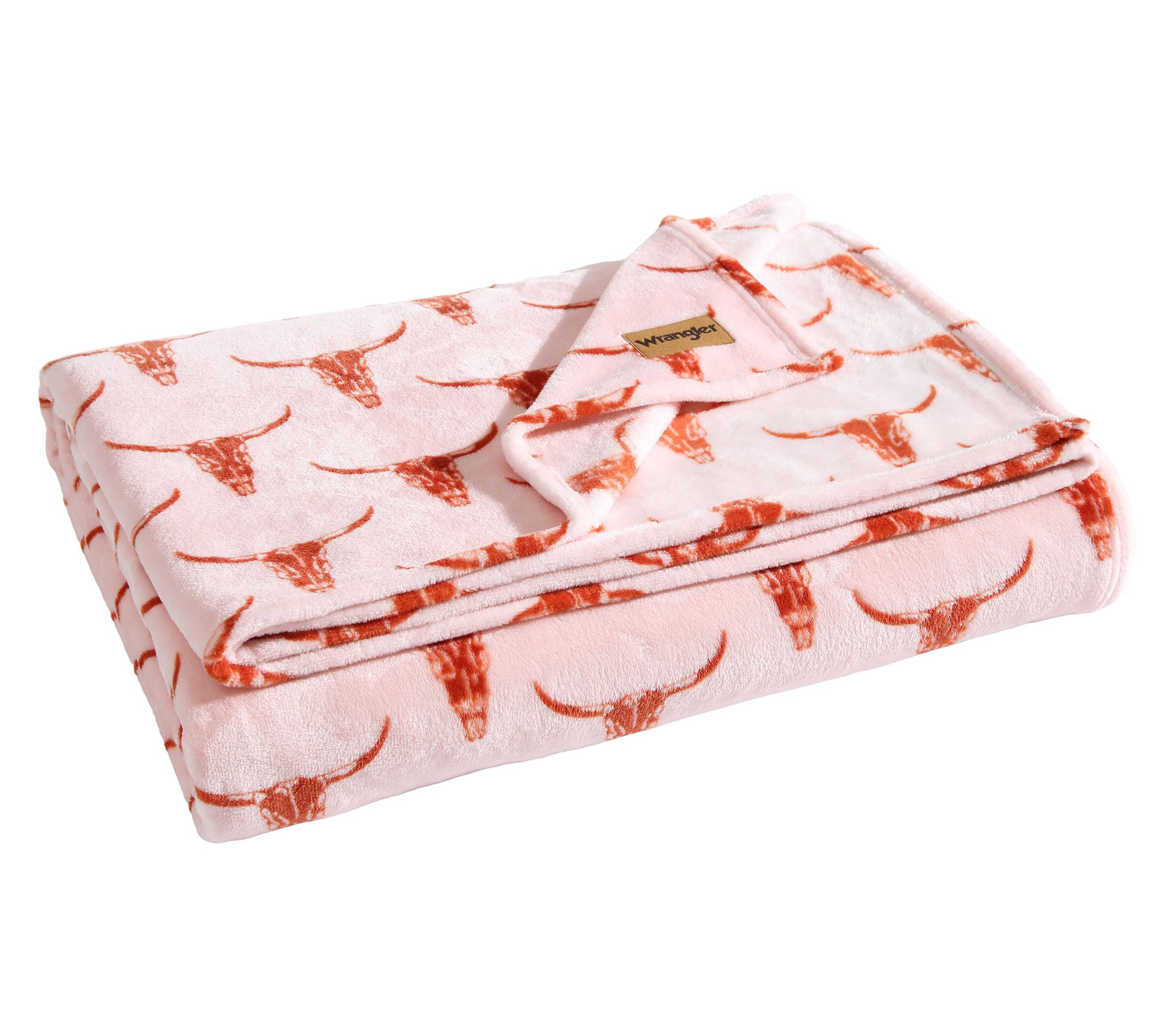 Wrangler Steer Head Peach Ultra Plush Fleece King Blanket