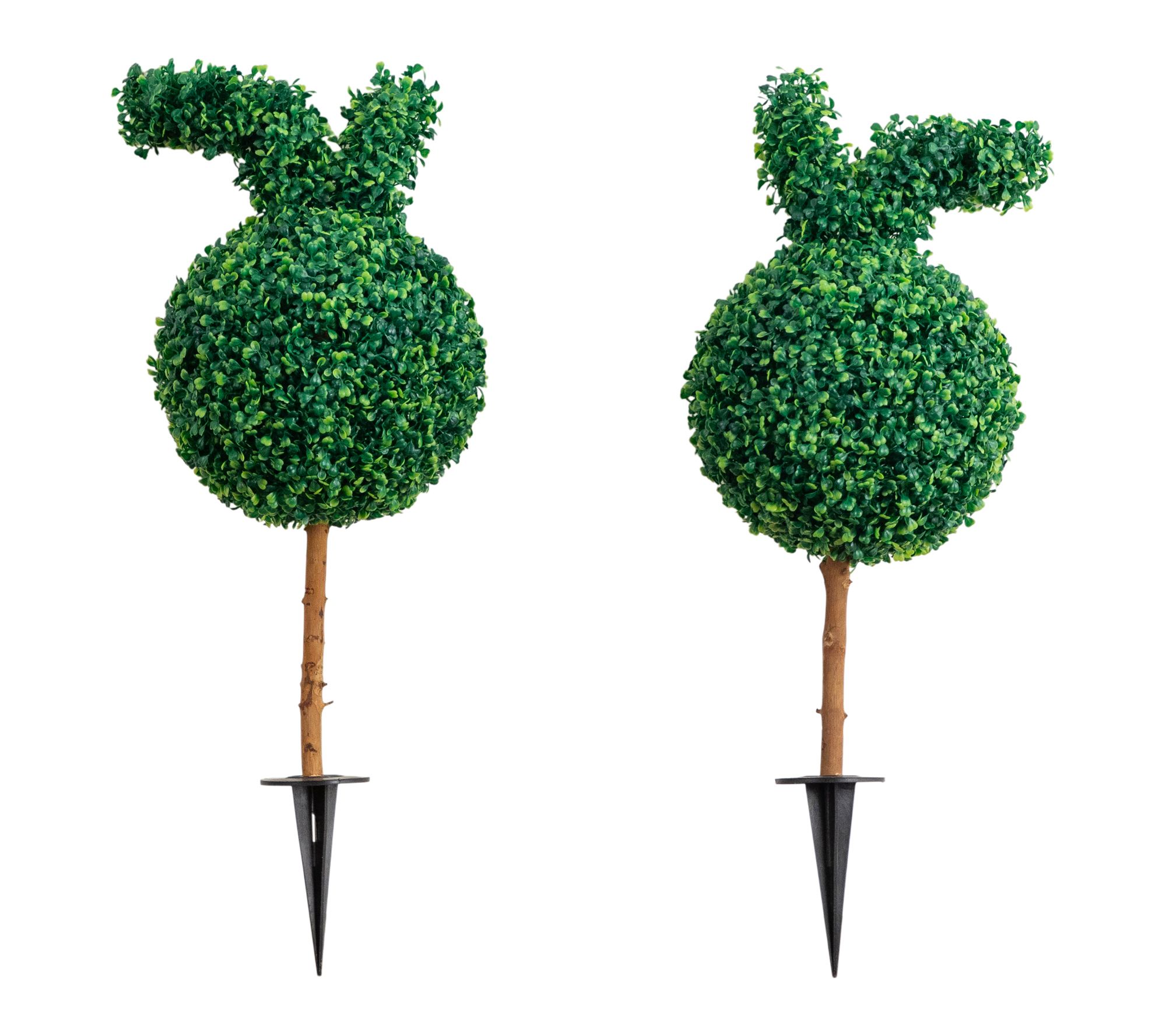 Nearly Natural 12" Artificial Boxwood Ball Easter Bunny Topiar