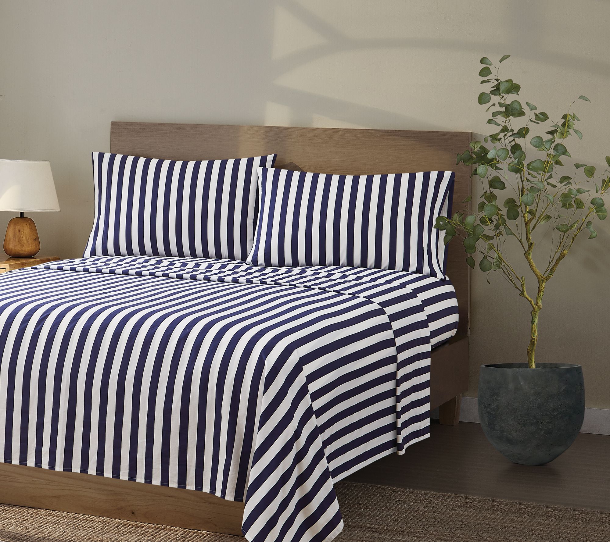 Brooklyn Loom Levi Stripe Full 4 Piece Sheet Set