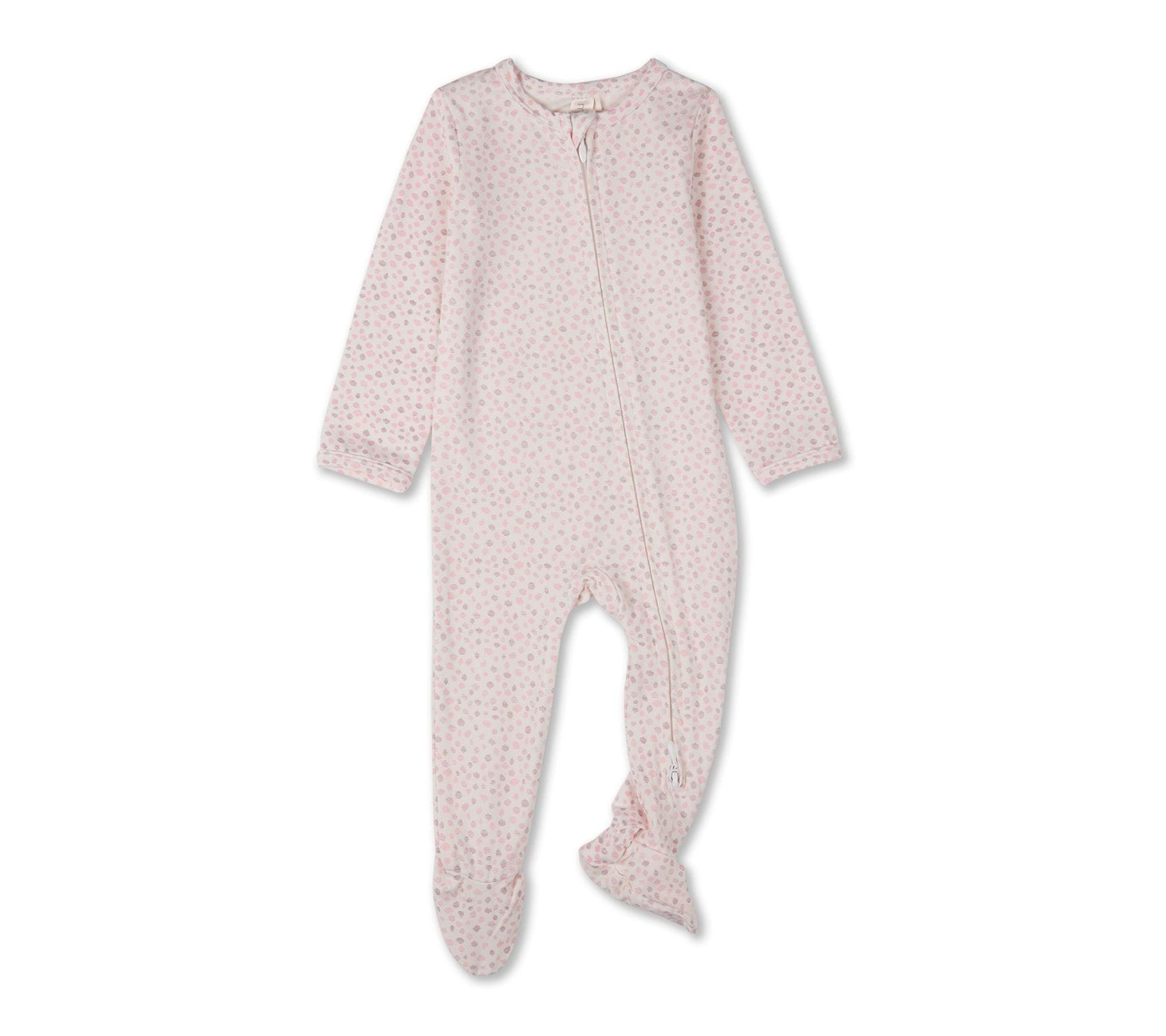 MiniMoi Baby Abstract Spots Front-Zip Long-Sleeve Footie