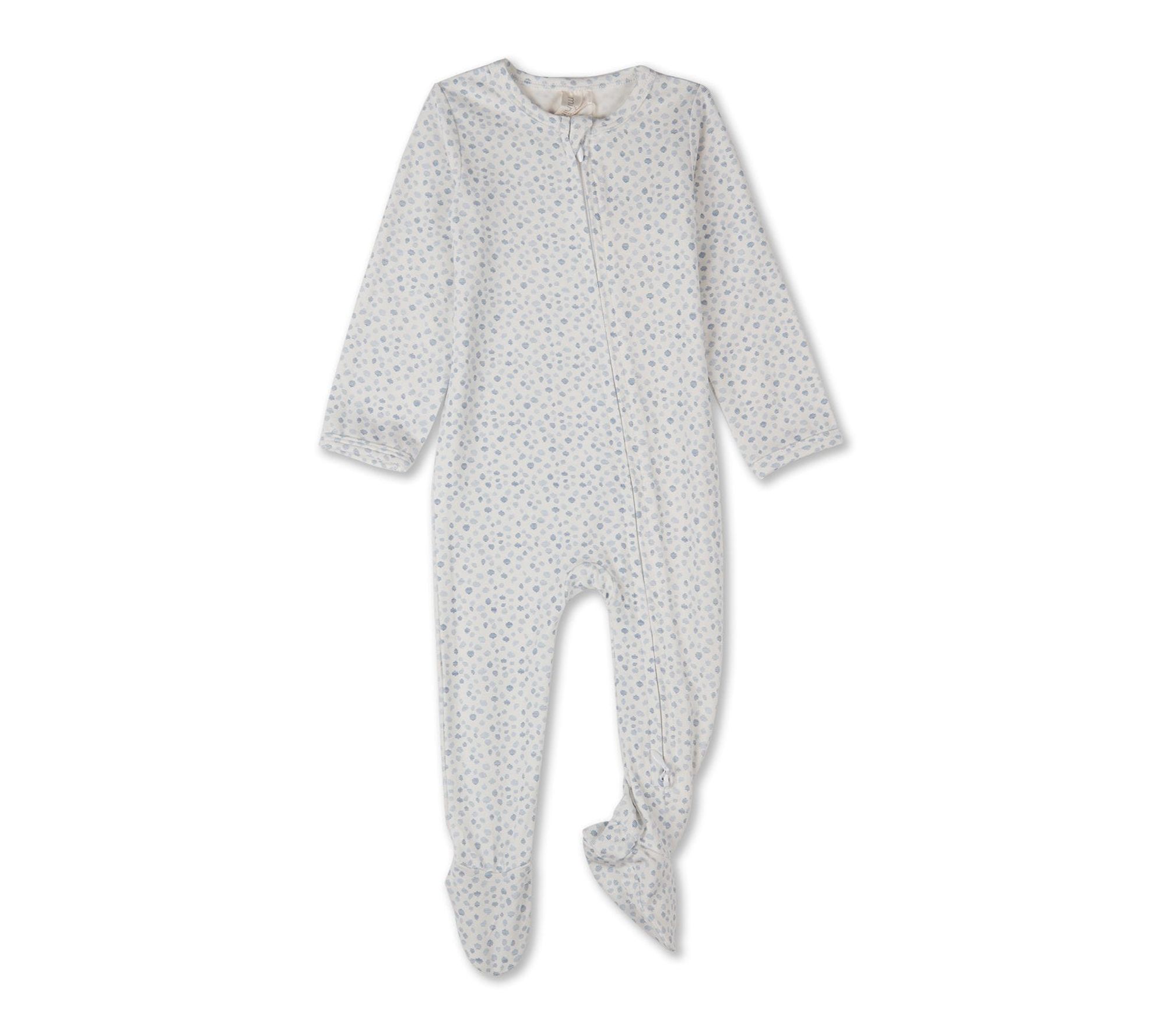 MiniMoi Baby Abstract Spots Front-Zip Long-Slee ve Footie