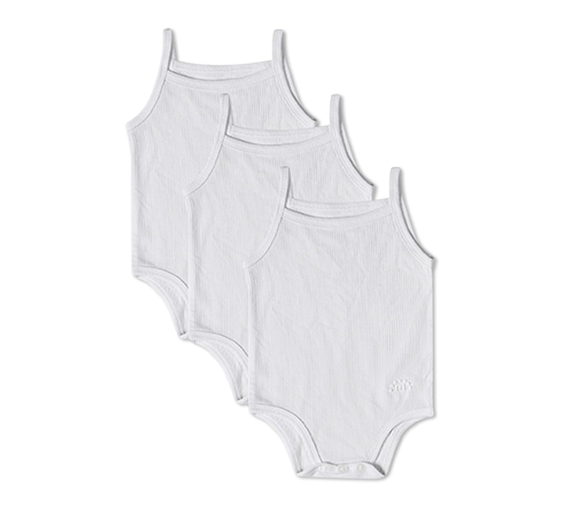 MiniMoi 3 Pack Mini-Ribbed Stretch Modal Solid-Color Bodysuits