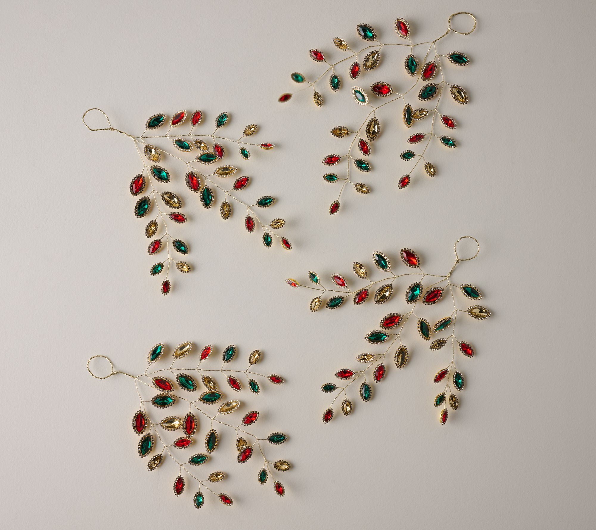 Set of 4 Cascading Faceted Jewel Accents by Valerie