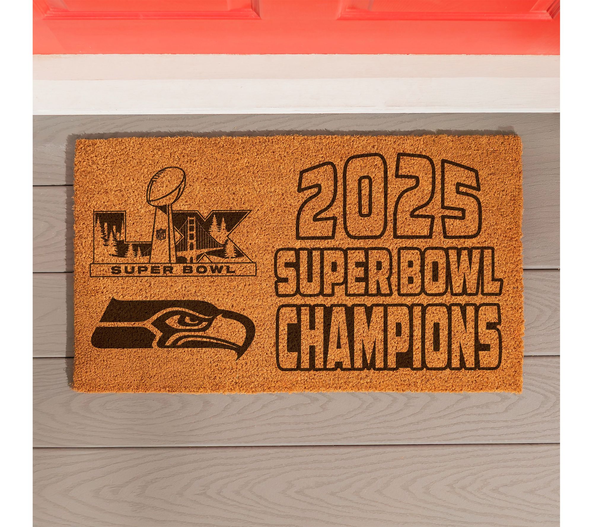  Evergreen Seatt le Seahawks Sup erbowl 60 Singl e Color Doormat