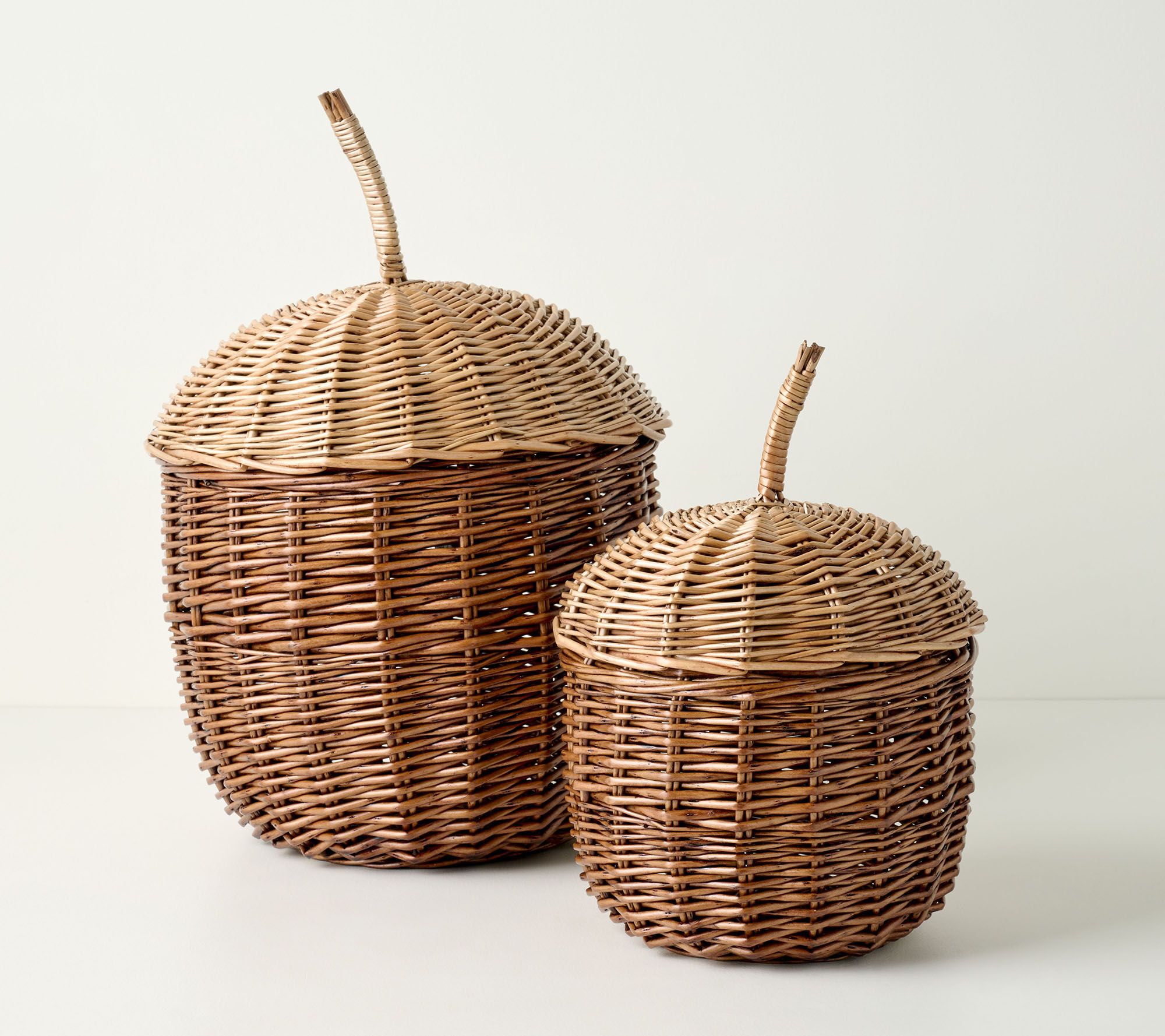 Home Reflections Set of 2 Woven Acorn Baskets