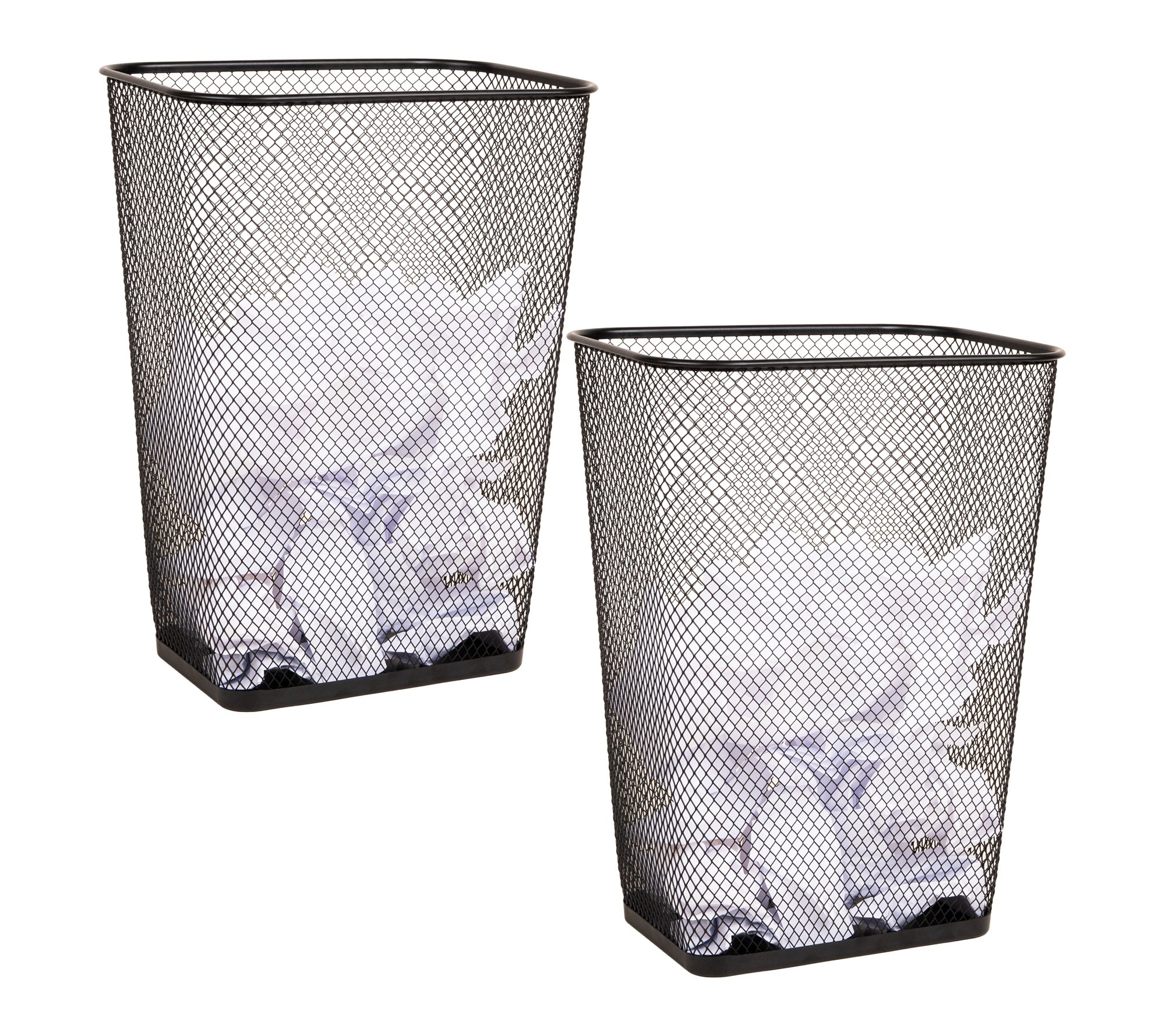 Mind Reader 10 Gallon Waste Paper Bins, Solid Bottom, Set of 2