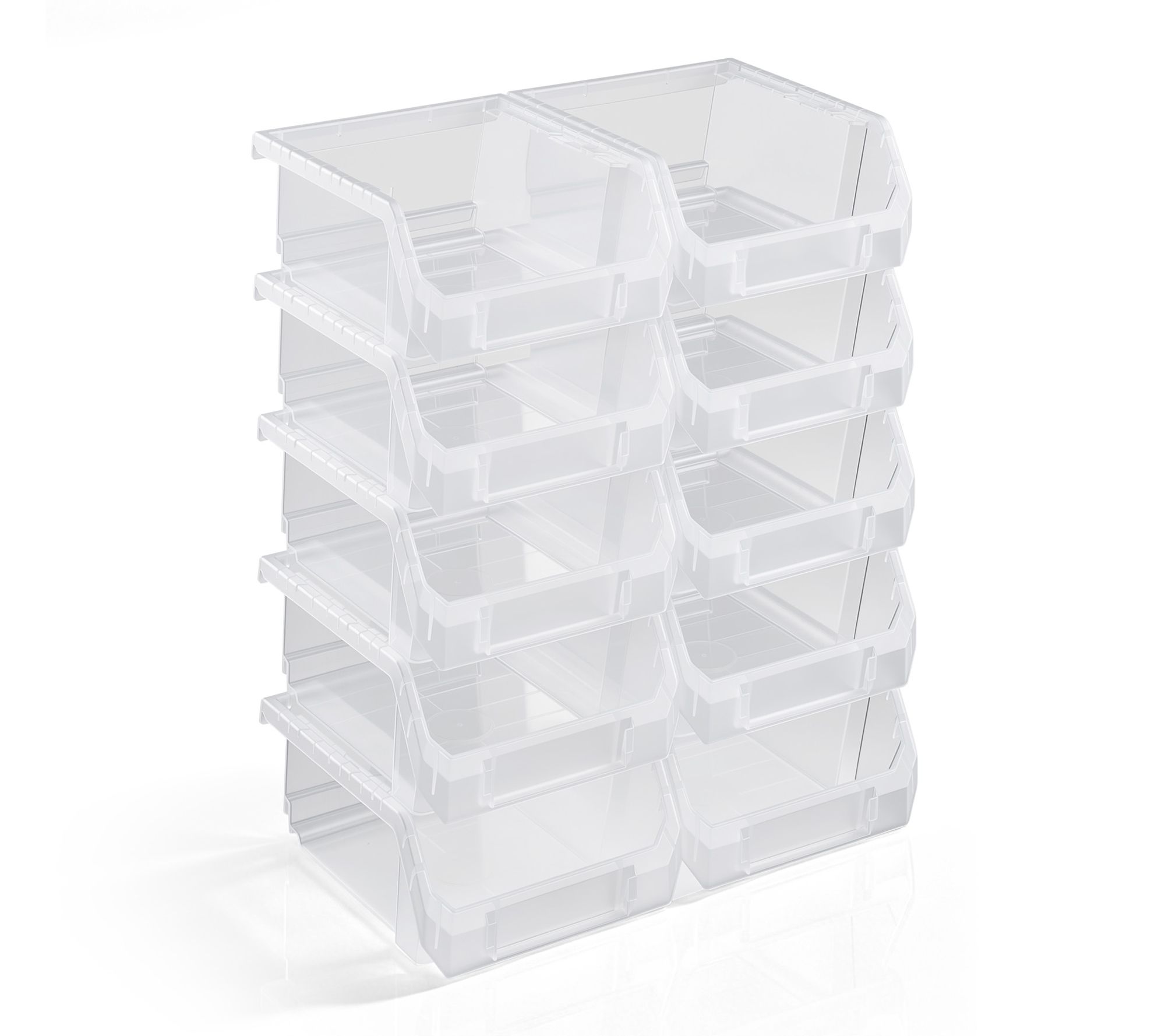 Sorbus Open Front Garage Plastic Storage Bin - Small, 10 PK