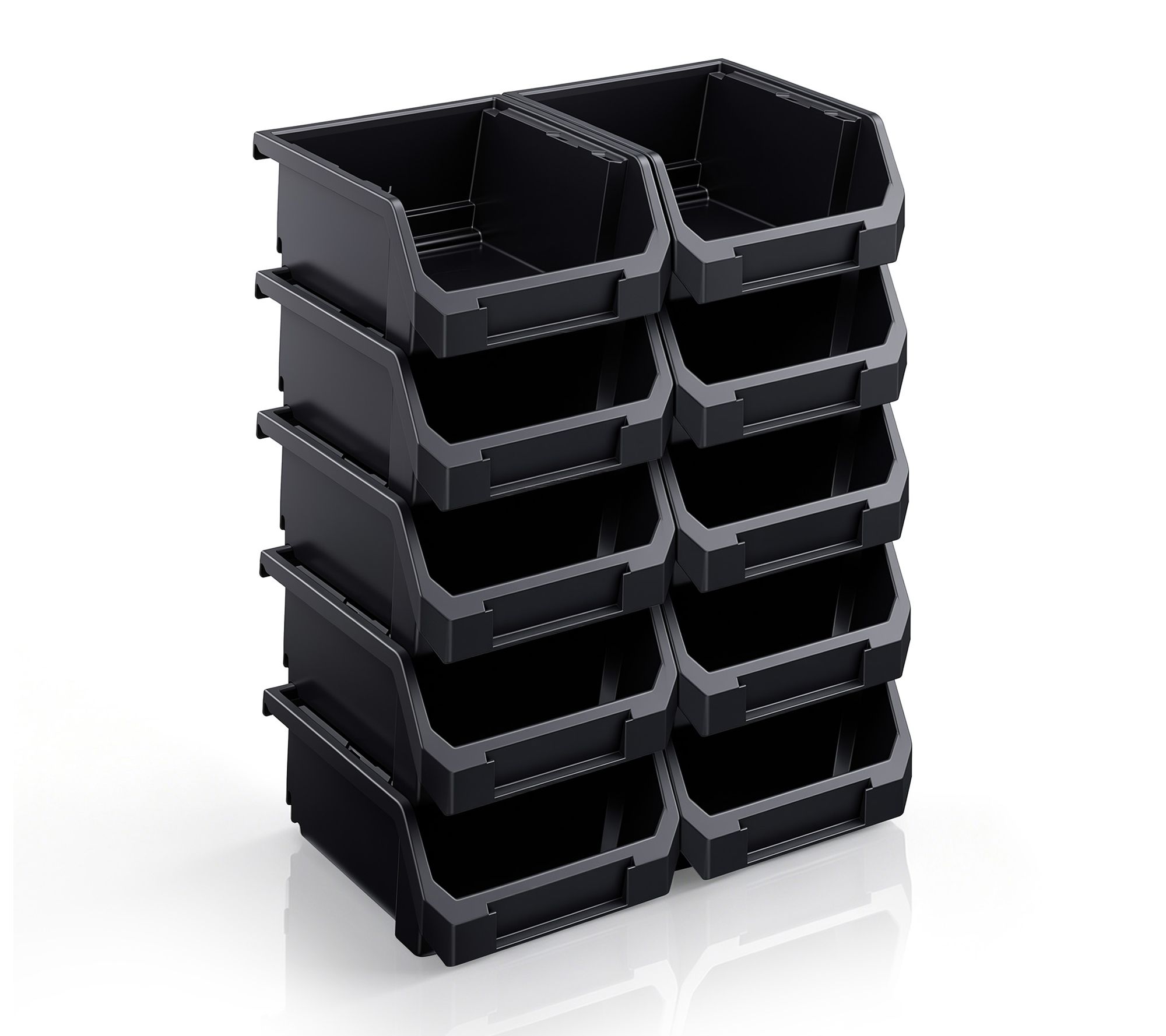 Sorbus Open Front Garage Plastic Storage Bin - Small, 10 PK