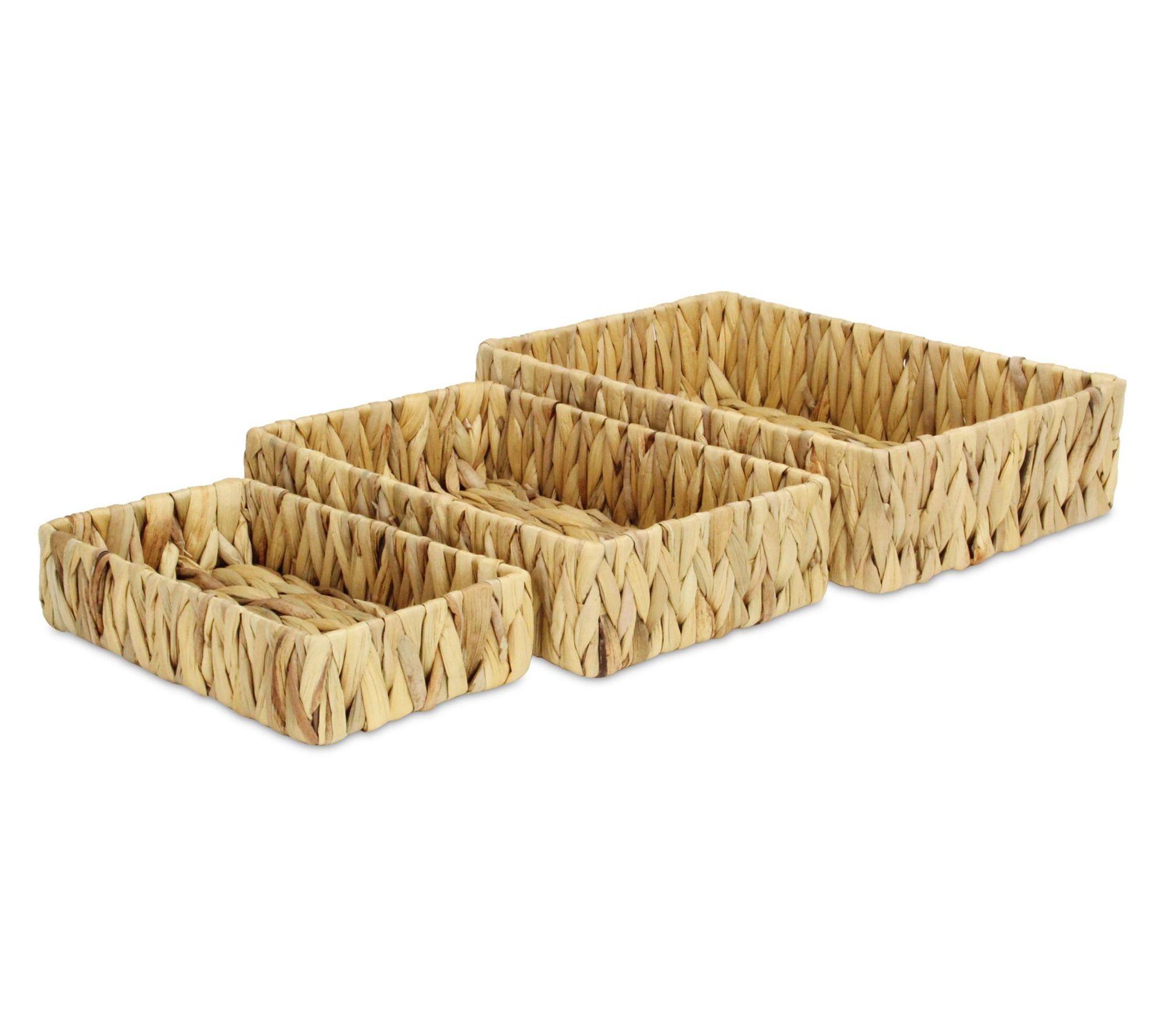HomeRoots Set of 3 Natural Water Hyacinth Baskets