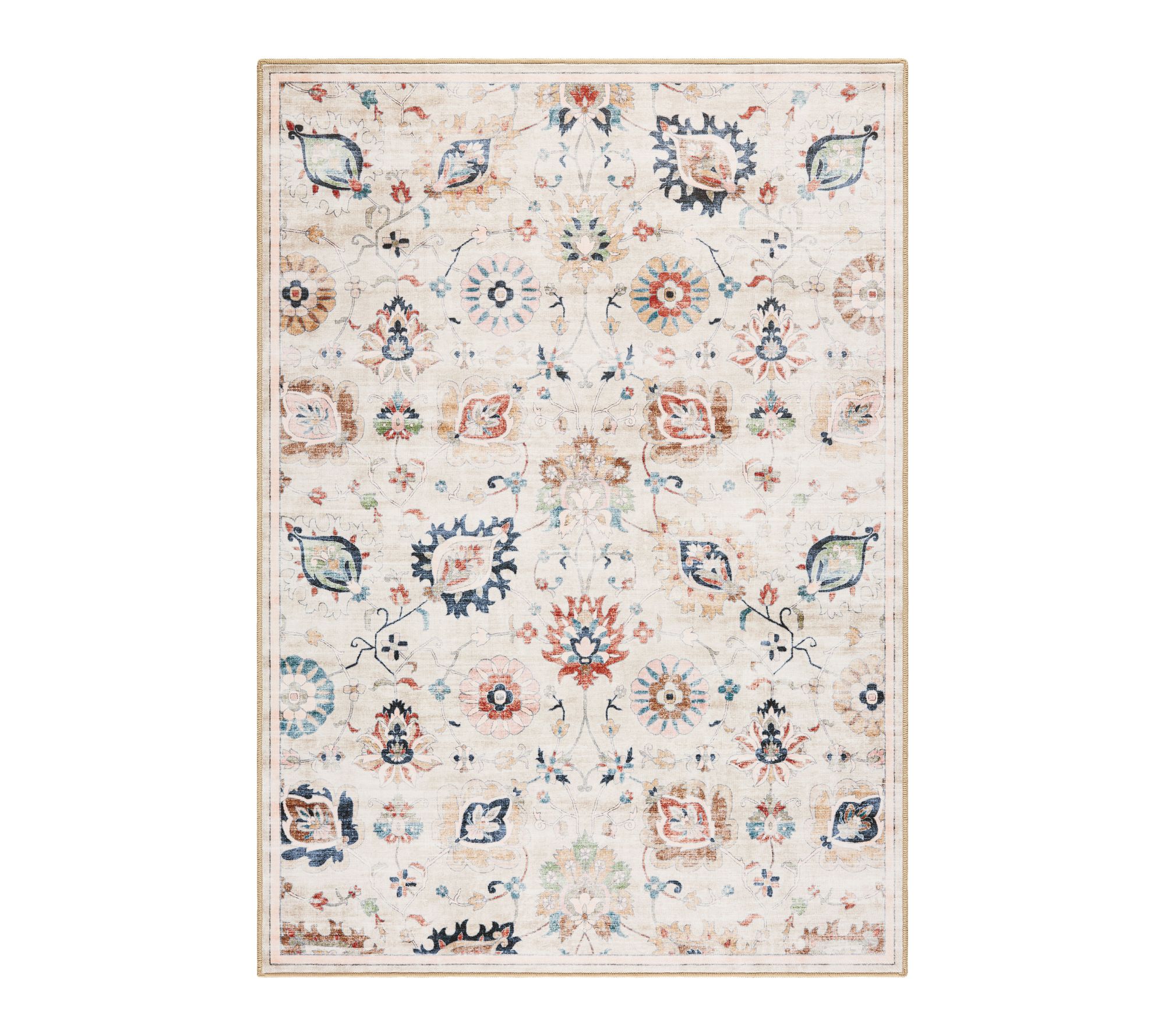 Everwash Haven Damask Floral 6 x9 Washable Are a Rug