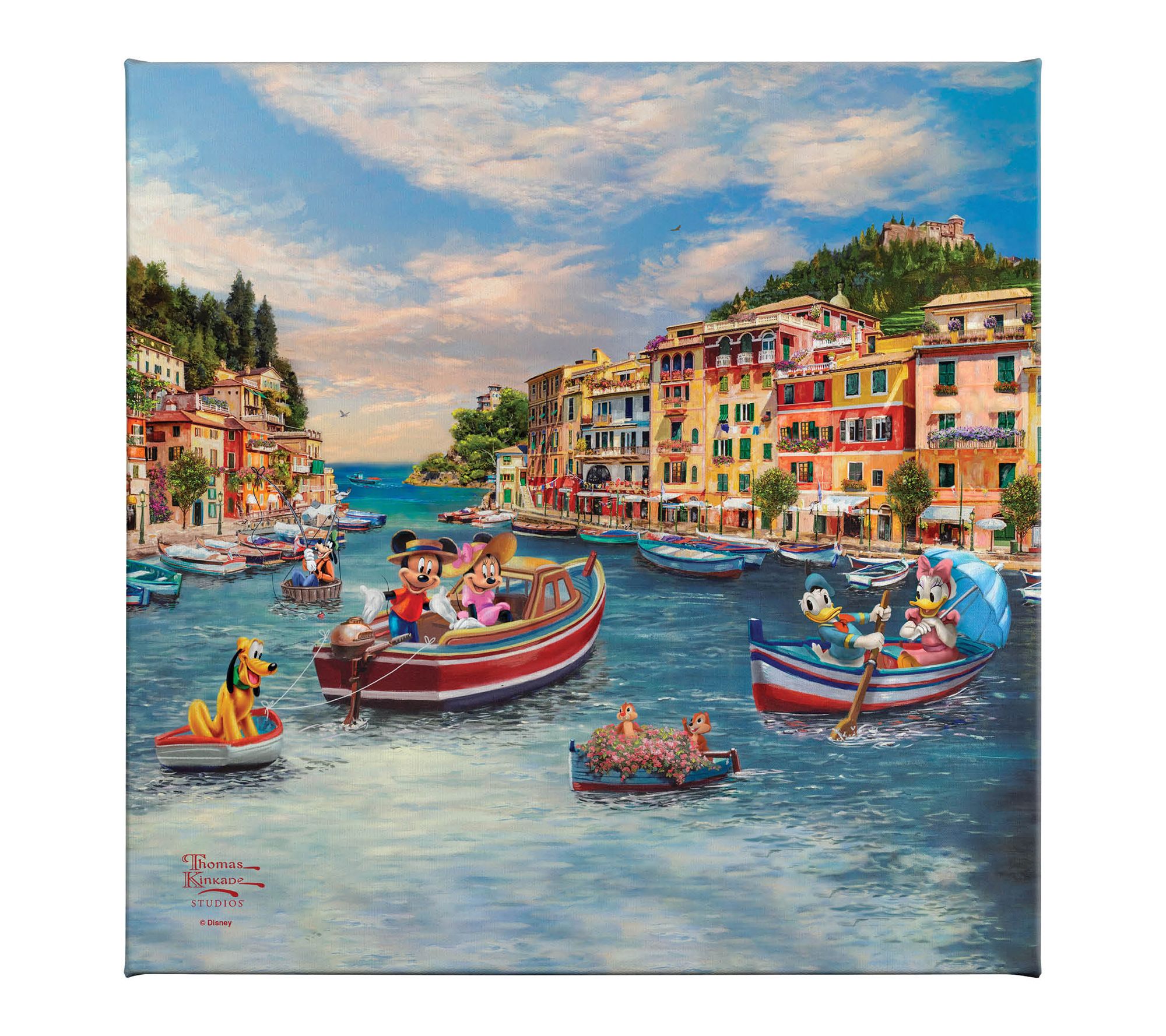 Thomas Kinkade Mickey and Minnie in Italy 14x14Gallery Wrap