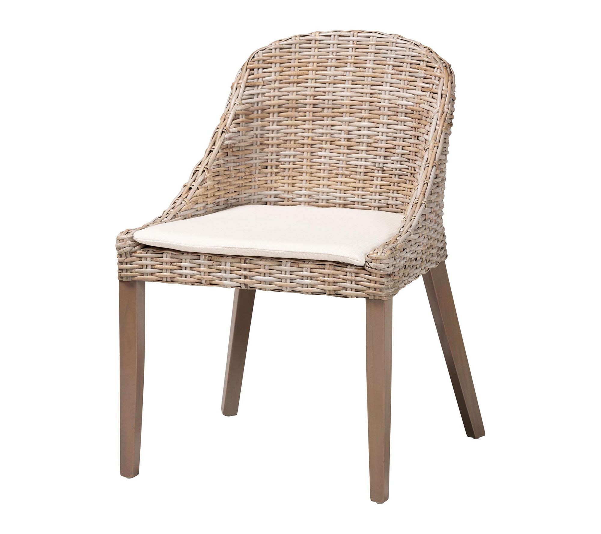 bali & pari Lara Grey Kubu Rattan and Wood Dining Chair