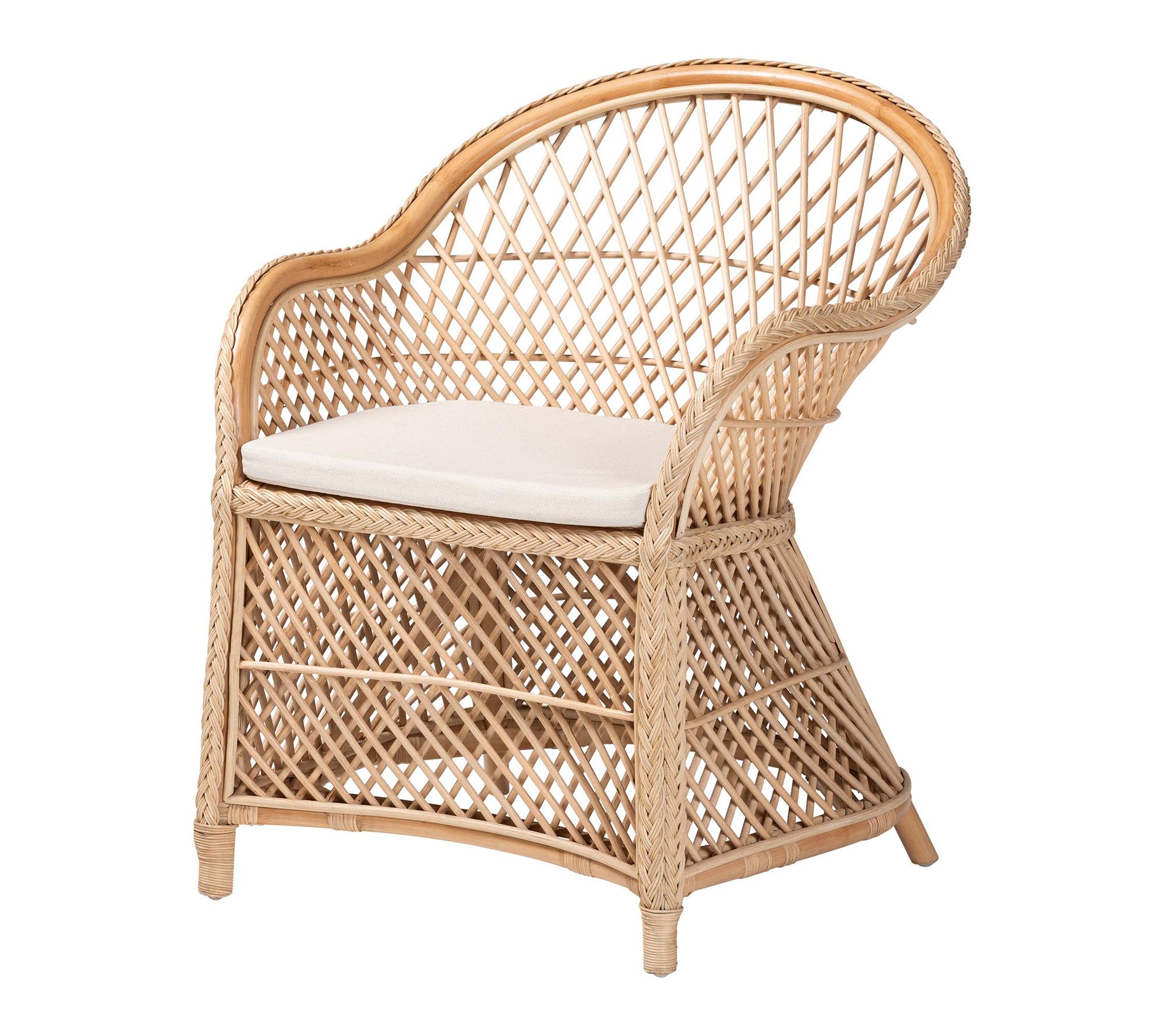 bali & pari Casilda Natural Braided Rattan Armchair