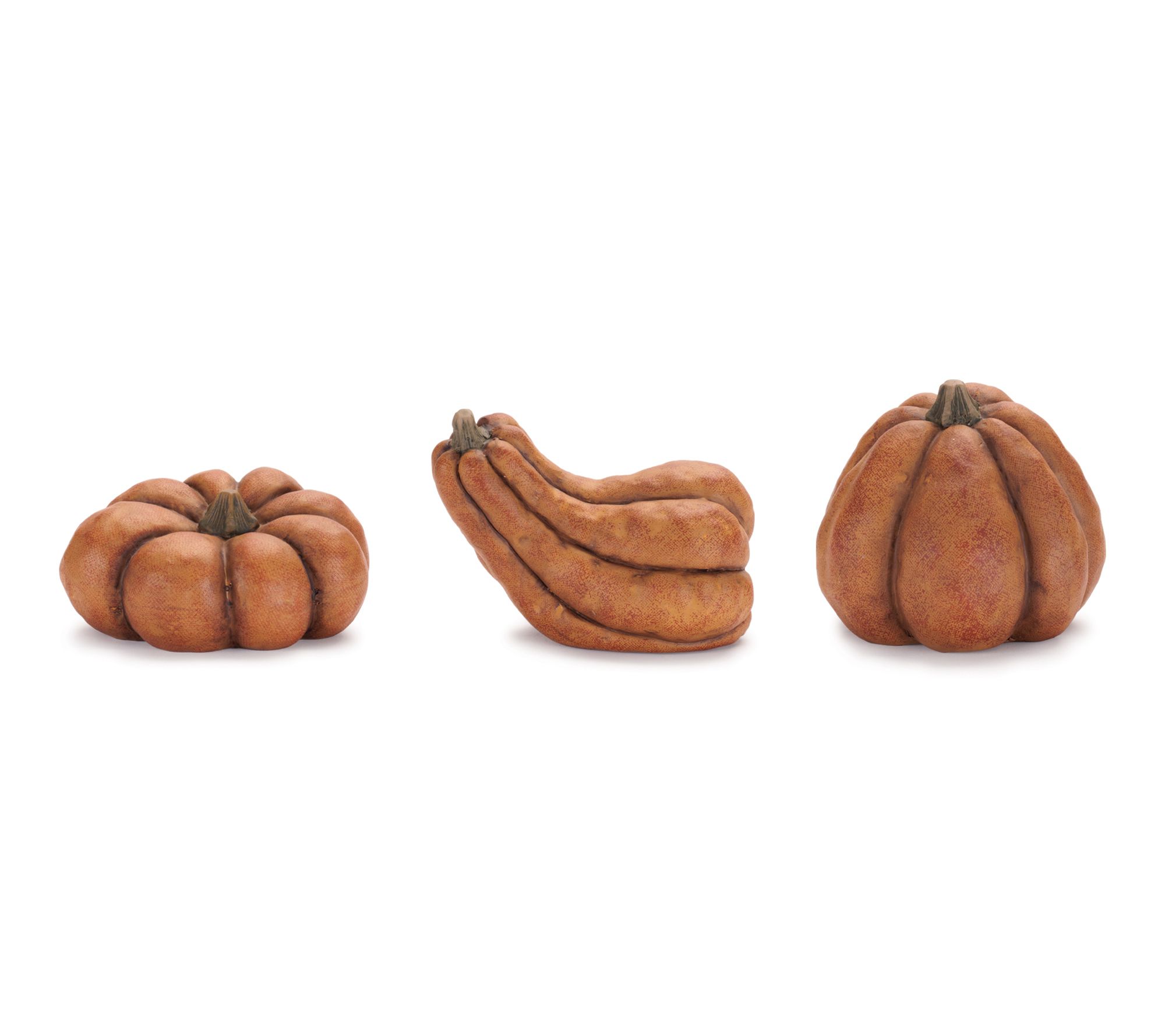 Melrose Rustic Terra Cotta Pumpkin Decor (Set of 3)